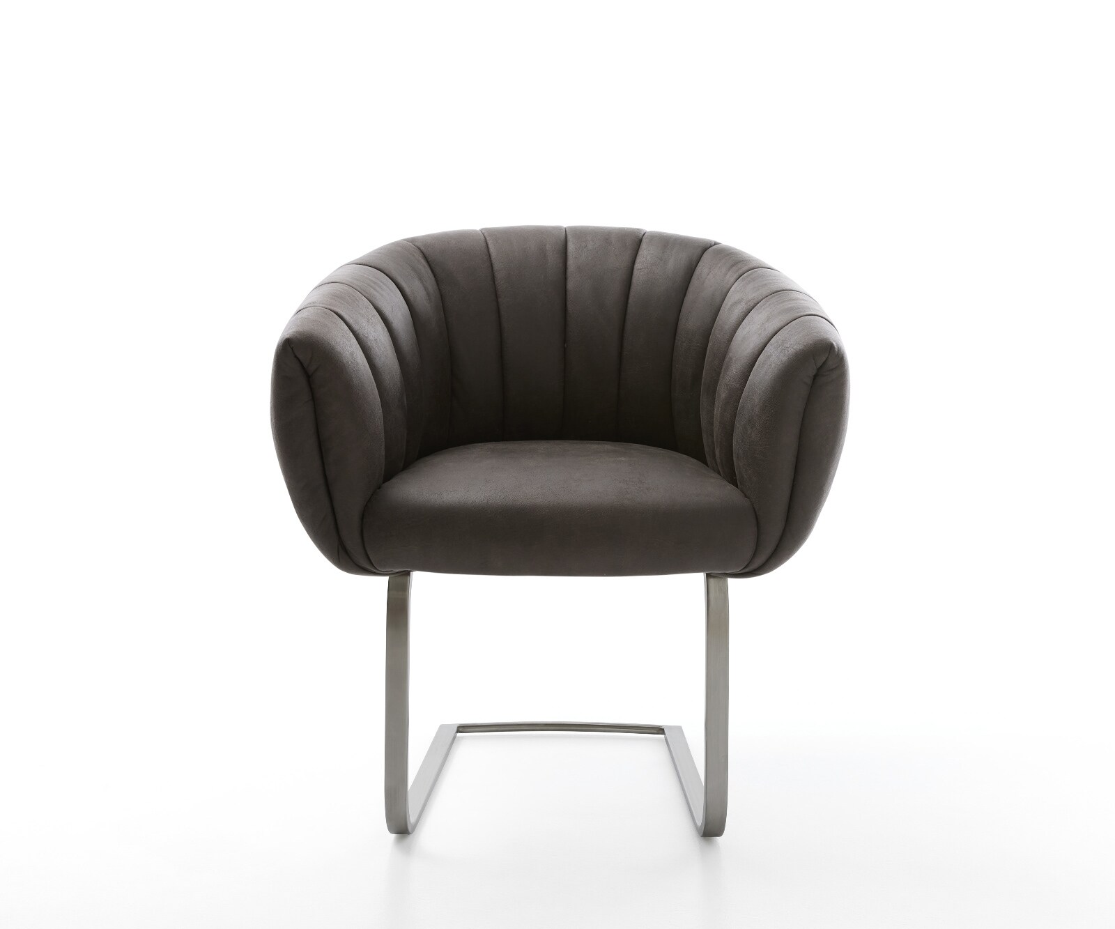 Freischwinger Jada-Flex Mikrofaser Anthrazit Vintage Freischwinger flach Graphit Taschenfederkern 2