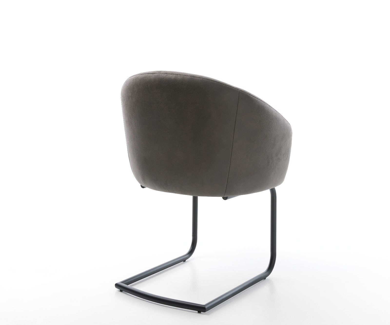 Cantilever Caja-Flex avec accoudoirs microvelours anthracite vintage pied cantilever rond noir ressorts ensachés 5