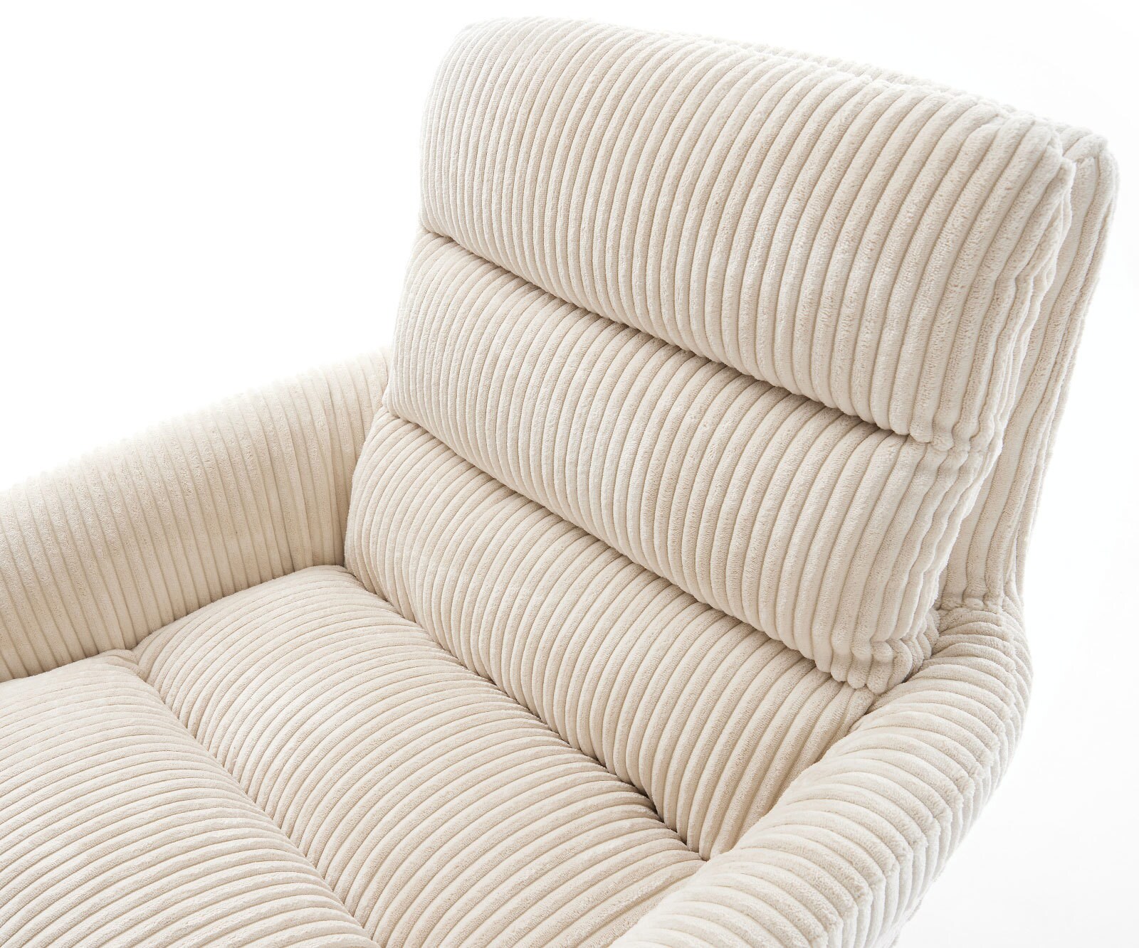 Cantilever Abelia-Flex avec accoudoirs côtelé beige vintage pied cantilever rond noir 3
