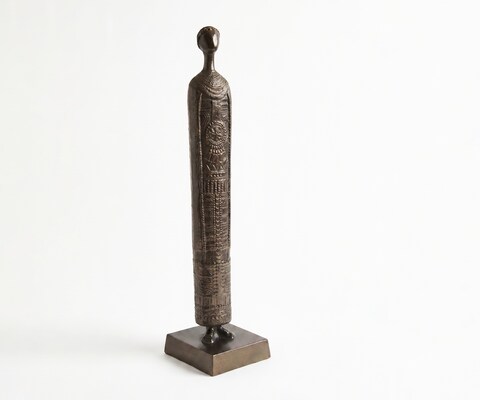 Figurine Sentinel l12 x P12 x H51 cm Aluminium Mokka Bronze Moulée
