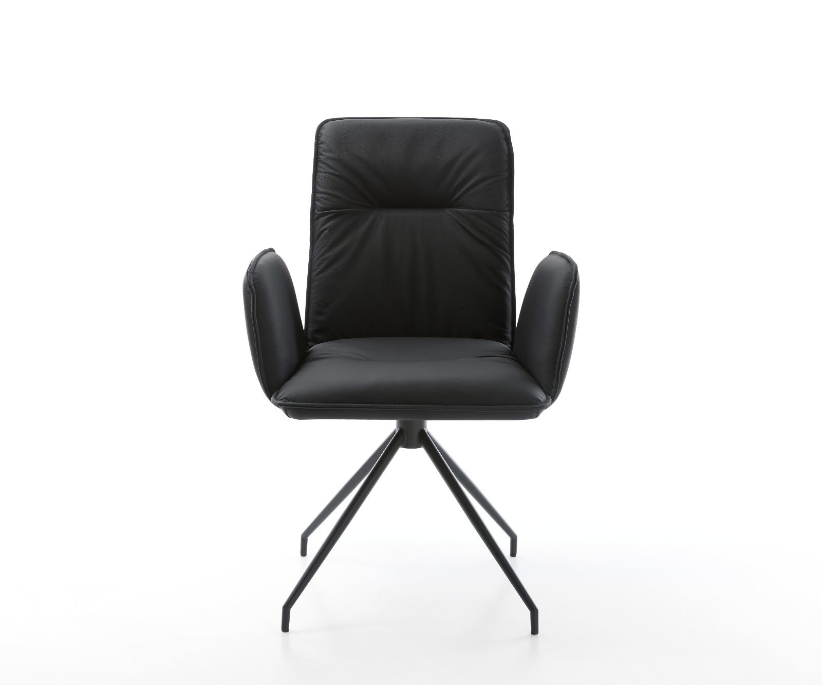 Esszimmerstuhl Vinja-Flex Echt-Leder Schwarz Kreuzgestell konisch Schwarz 1 Esszimmerstuhl Vinja-Flex Echt-Leder Schwarz Kreuzgestell konisch Schwarz 1