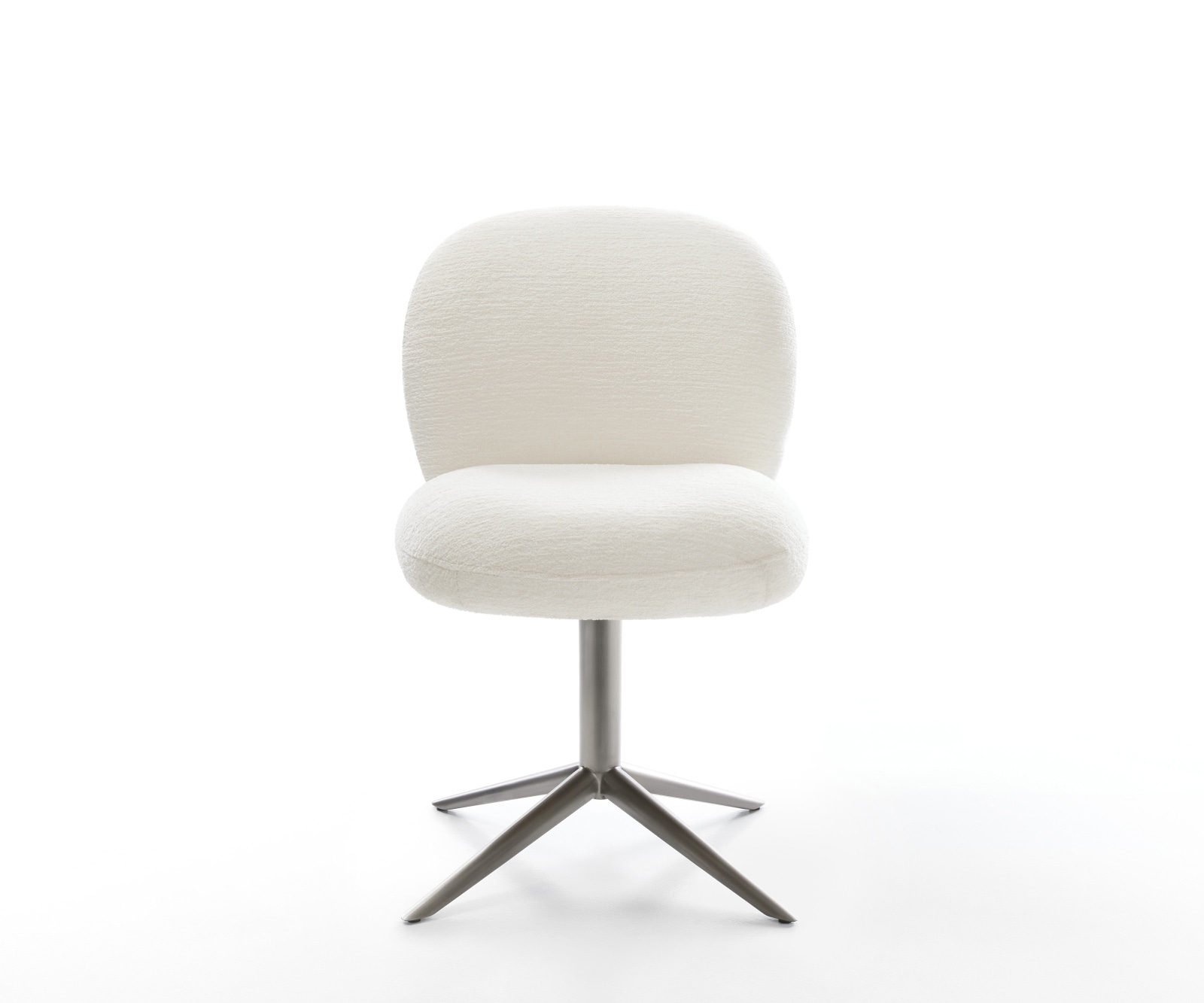 Chaise-pivotante Nube-Flex bouclé doux beige pied de chaise 4 branches grafiete pivotement sur 360° fonction bascule resorts ensachés 2