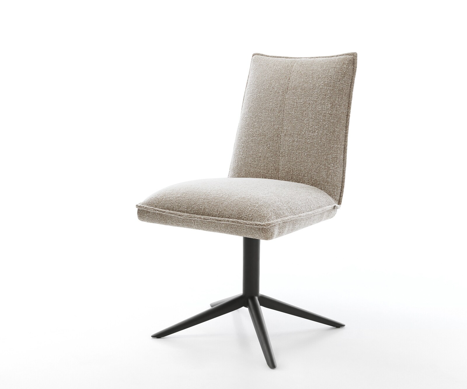 Drehstuhl Lelio-Flex Webstoff Soft Beige Fußkreuz Schwarz 360° drehbar Wippfunktion Taschenfederkern 1