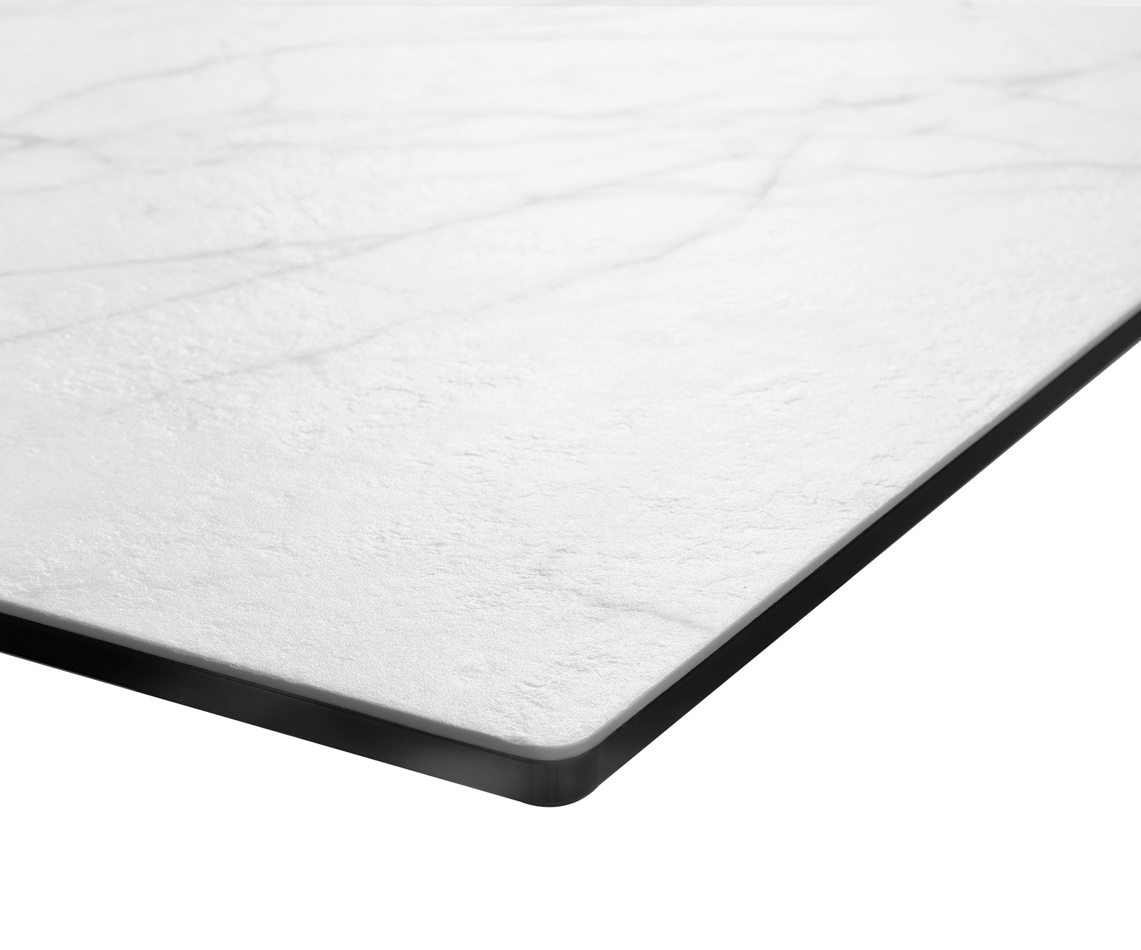 Table-à-manger Edge 200x100cm Laminam® céramique blanc V-pieds milieu noir 6