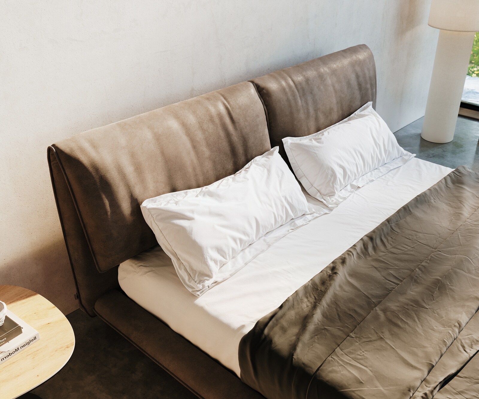 Polsterbettgestell Cusino 180x200 cm Mikrofaser Taupe Vintage 5