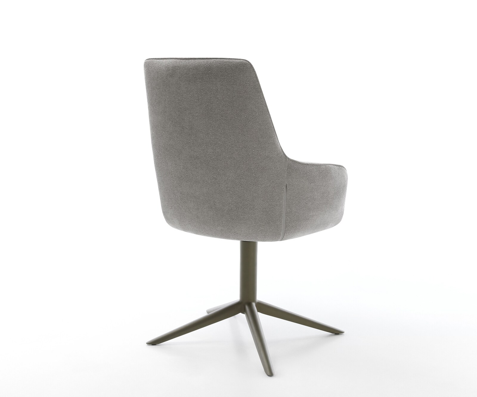 Drehstuhl Zelia-Flex mit Armlehnen Strukturstoff Soft Grau Fußkreuz Effektfinish Titan 360° drehbar Wippfunktion Taschenfederkern 4