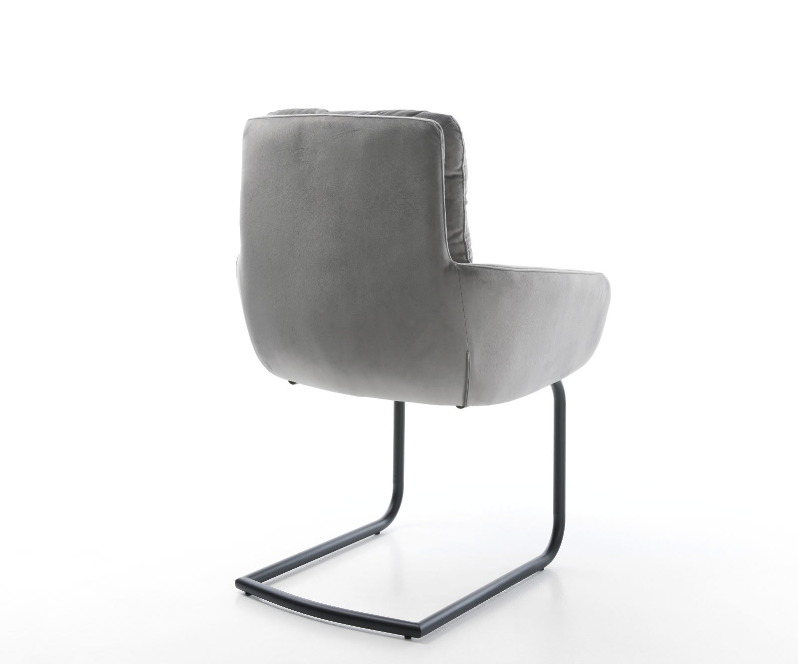 Freischwinger Abelia-Flex mit Armlehnen Samt Grau Freischwinger rund Schwarz 4 Freischwinger Abelia-Flex mit Armlehnen Samt Grau Freischwinger rund Schwarz 4