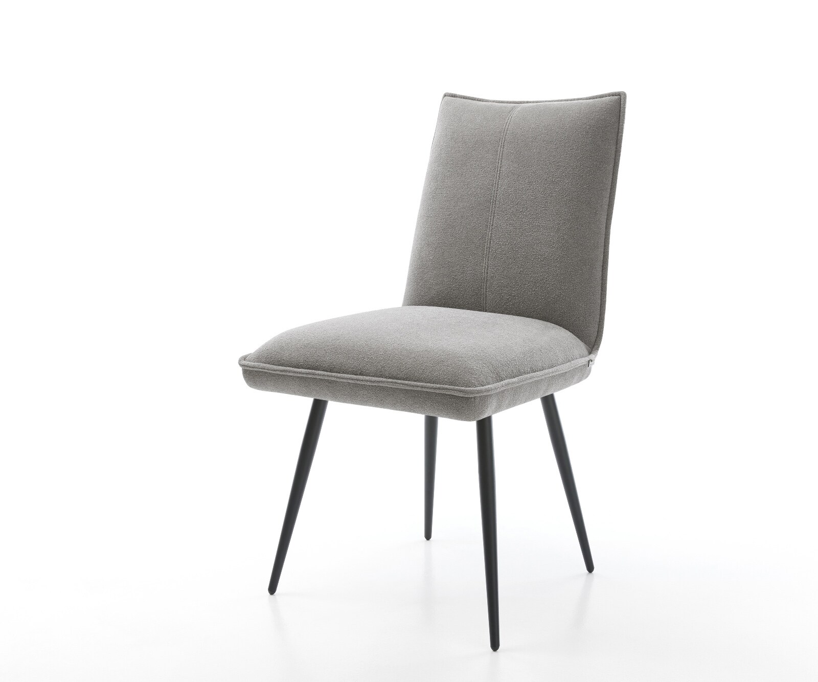 Esszimmerstuhl Lelio-Flex Strukturstoff Soft Grau 4-Fuß konisch Schwarz Taschenfederkern 1