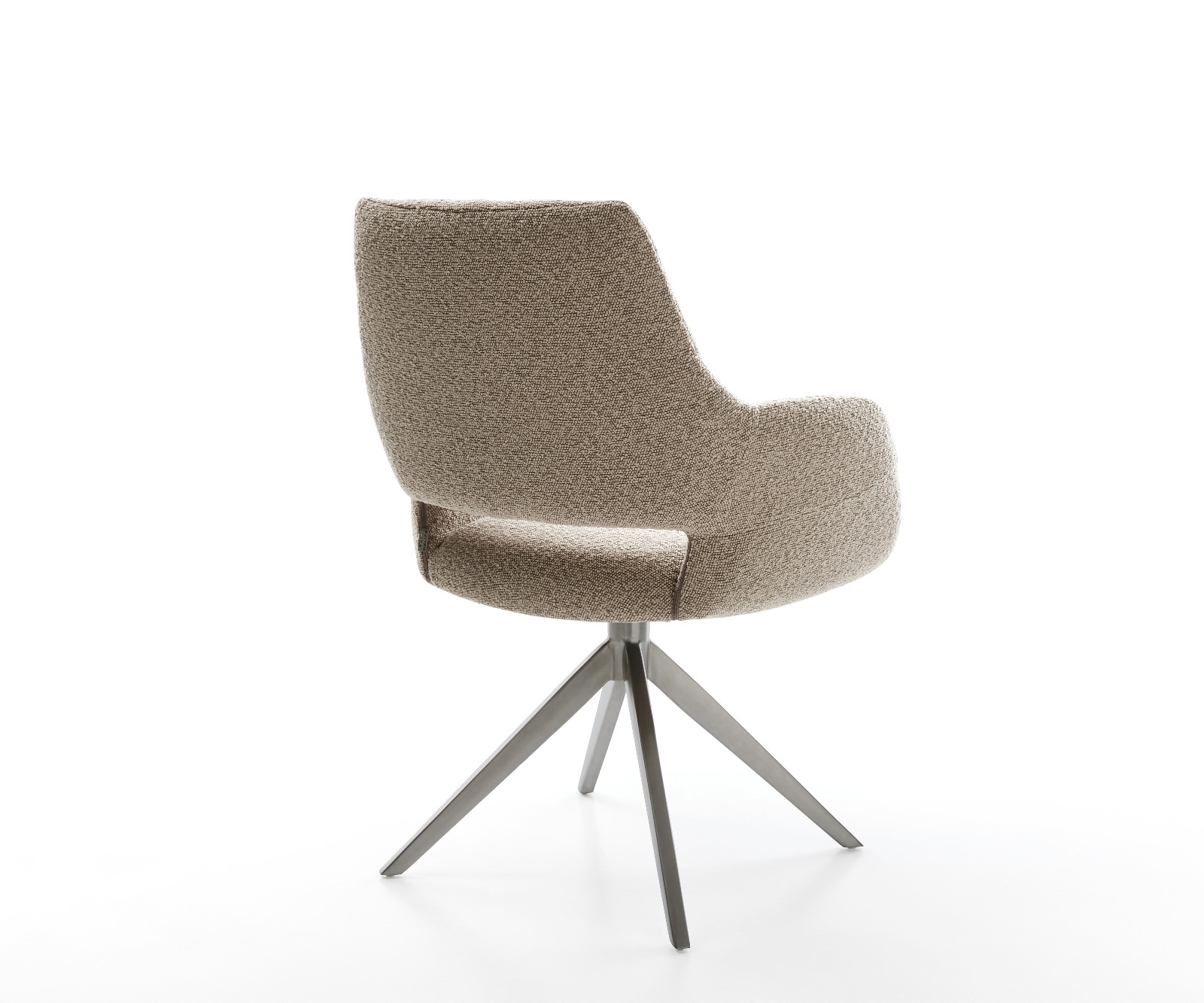 Chaise-pivotante Yago-Flex avec accoudoirs bouclé boue pied croisé large grafiete pivotement sur 360° fonction bascule ressorts ensachés 4