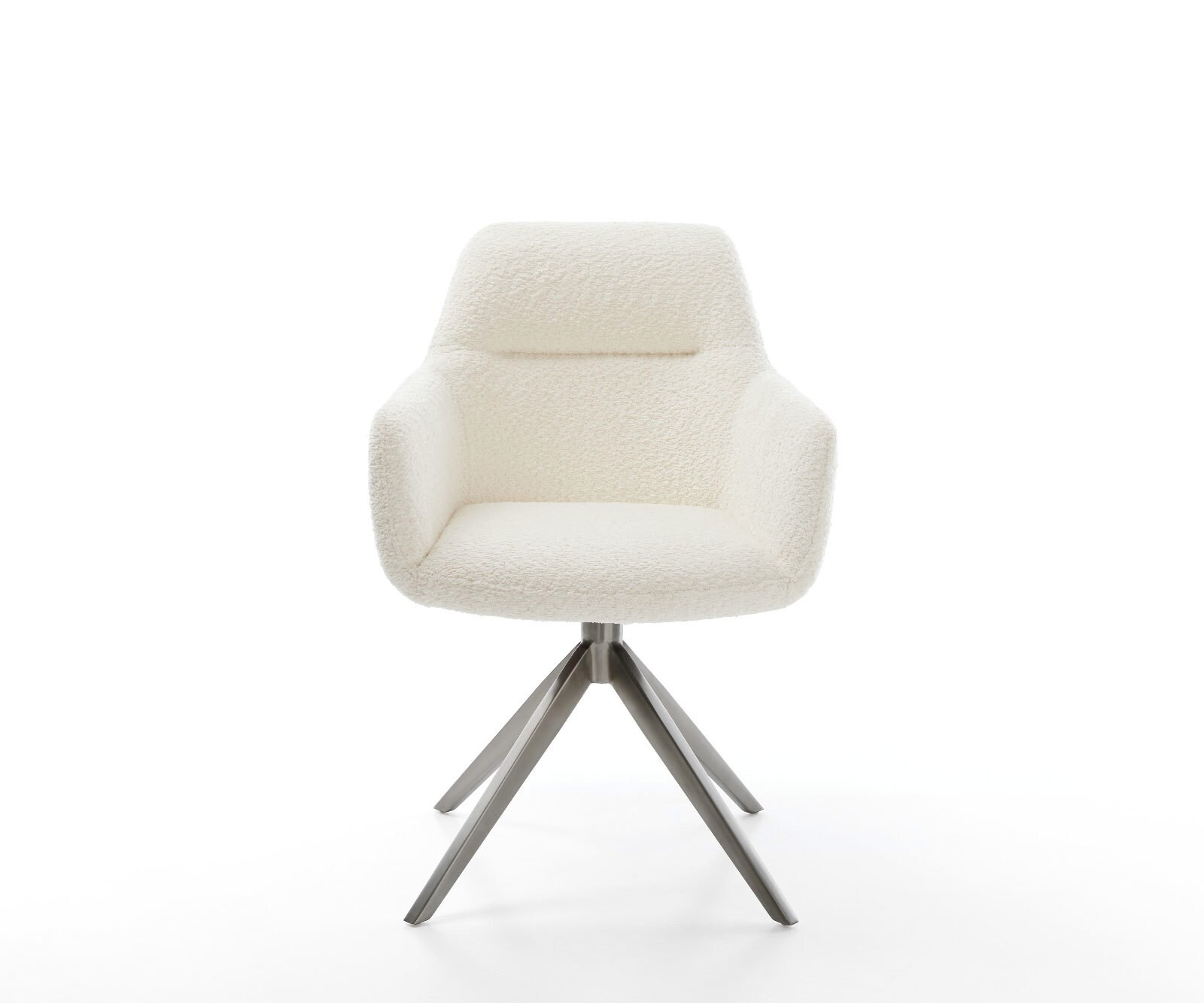 Chaise-pivotante Pejo-Flex bouclé blanc pied croisé large grafiete pivotement sur 360° fonction bascule ressorts ensachés 2