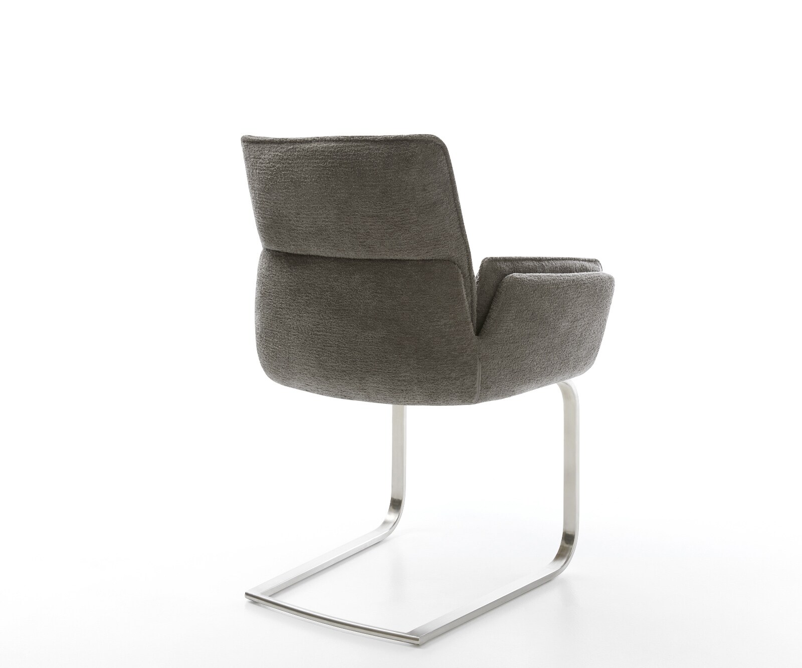 Freischwinger Nela-Flex Bouclé Soft Schlamm Freischwinger flach Edelstahl 4