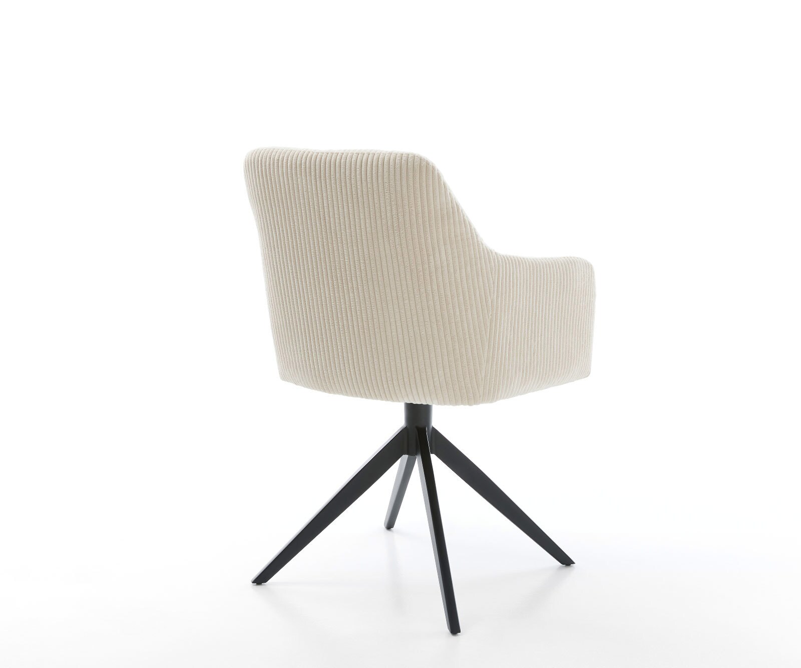 Esszimmerstuhl Greg-Flex Cord Beige Kreuzgestell breit Schwarz Taschenfederkern 4