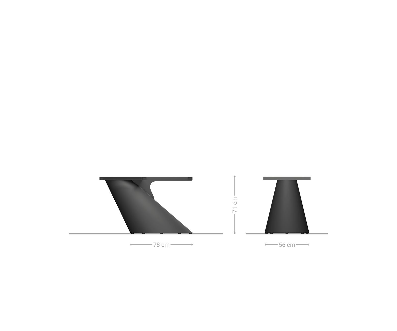 Piètement de table Cono Metallic Doré 4
