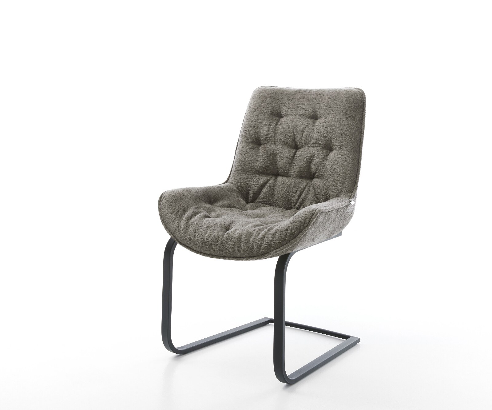 Cantilever Taimi-Flex bouclé doux couleur boue pied cantilever plat noir 1
