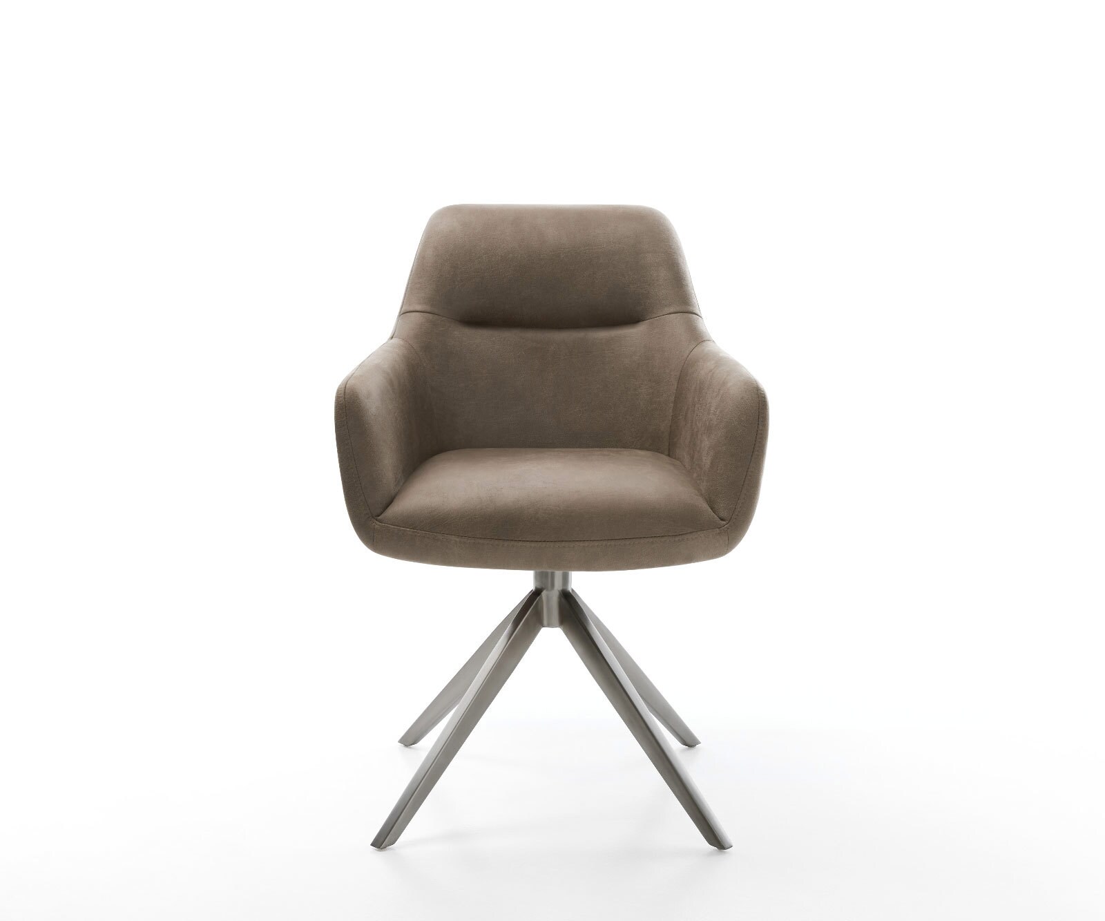 Drehstuhl Pejo-Flex Mikrofaser Taupe Vintage Kreuzgestell breit Graphit 360° drehbar Wippfunktion Taschenfederkern 2