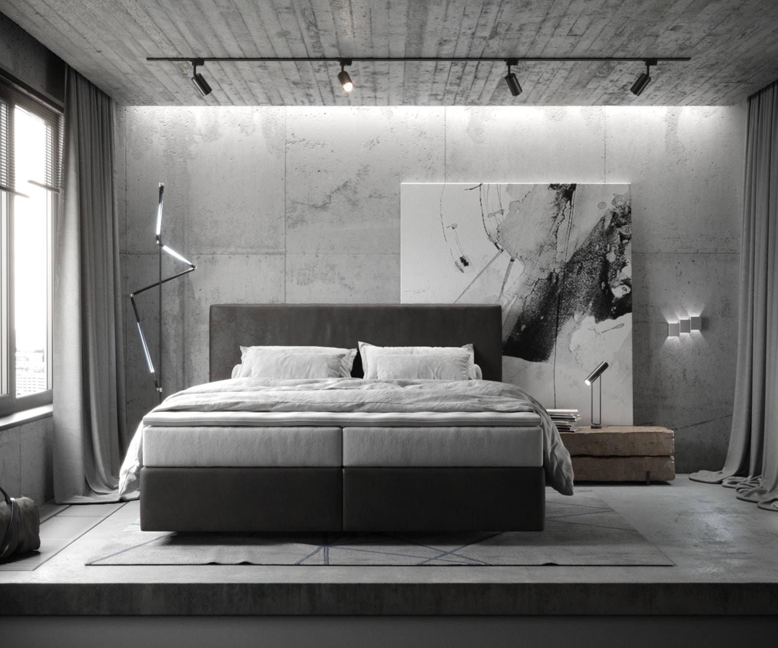 Lit-à-sommier-tapissie Dream-Well 180x200 cm microfibre anthracite vintage avec matelas TFK et surmatelas viscoélastique 1 Lit-à-sommier-tapissie Dream-Well 180x200 cm microfibre anthracite vintage avec matelas TFK et surmatelas viscoélastique 1