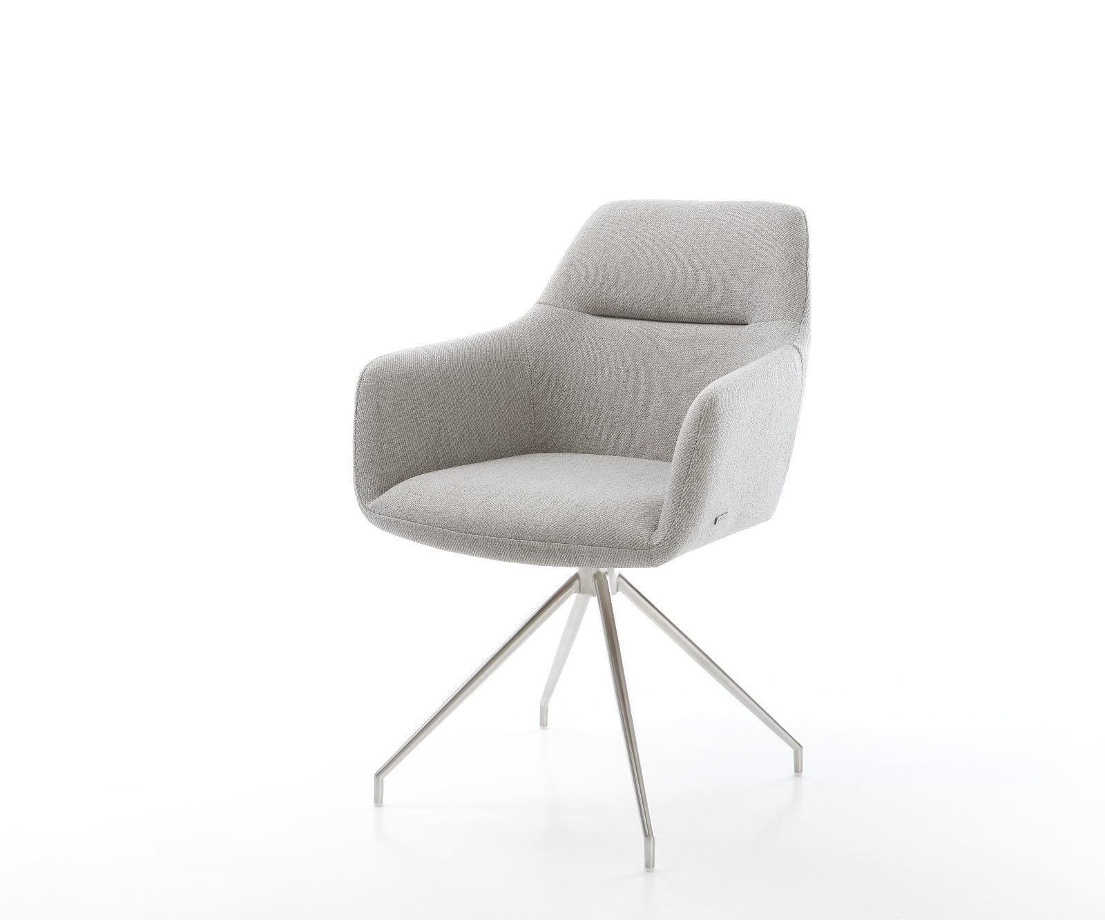 Esszimmerstuhl Pejo-Flex Stripes Hellgrau Kreuzgestell konisch Edelstahl Taschenfederkern Esszimmerstuhl Pejo-Flex Stripes Hellgrau Kreuzgestell konisch Edelstahl Taschenfederkern