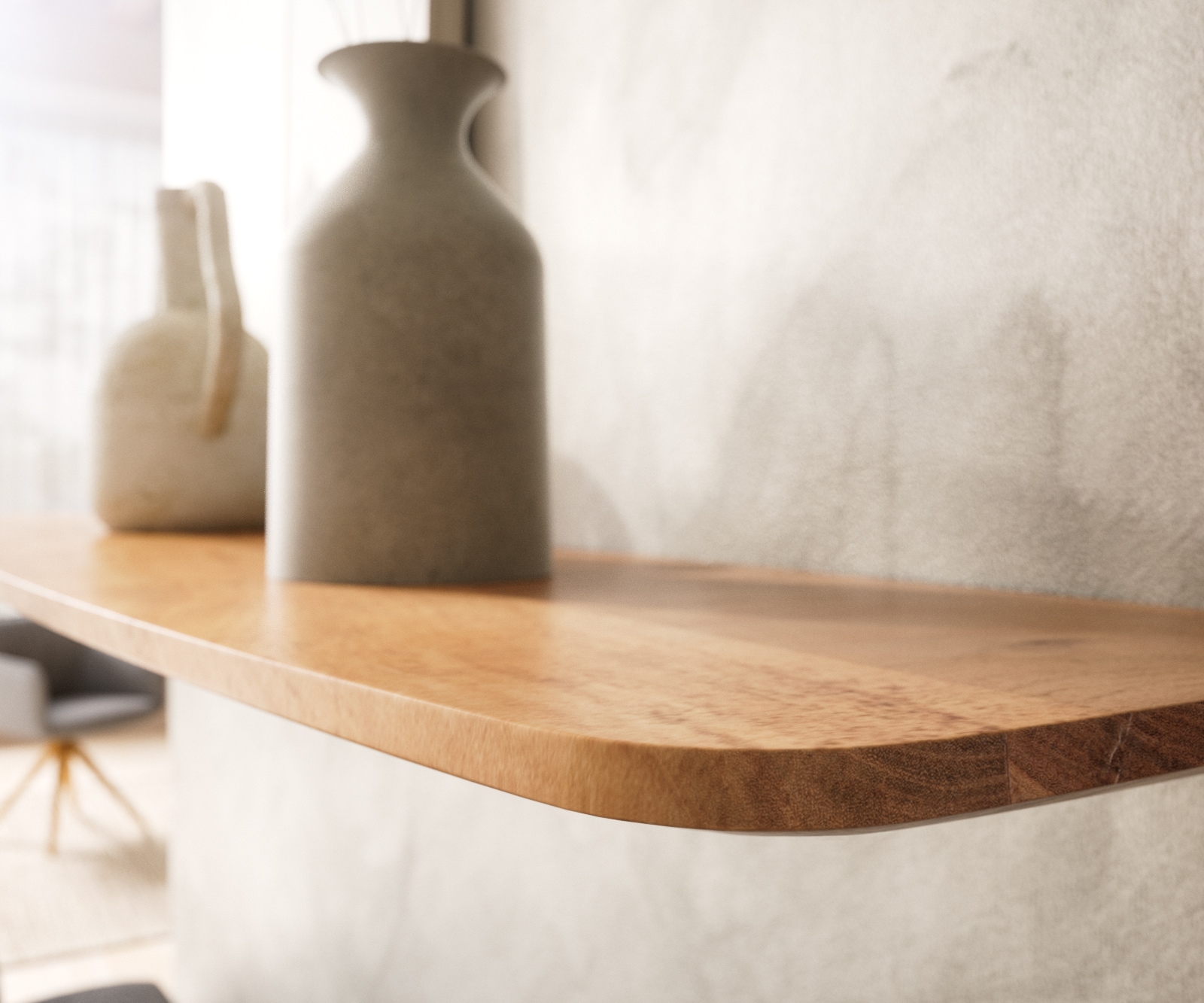 Wandregal Edge 100 cm Akazie Natur Schweizer Kante Massiv 4 Wandregal Edge 100 cm Akazie Natur Schweizer Kante Massiv 4