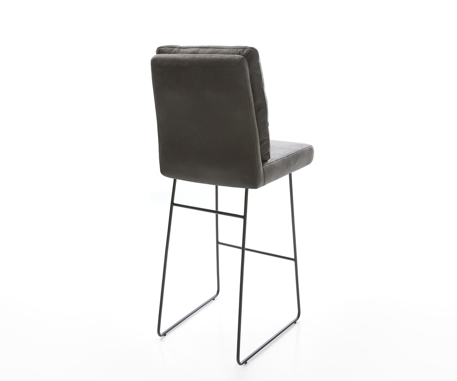 Chaise-de-bar Pela-Flex vintage anthracite cadre patin métal 4
