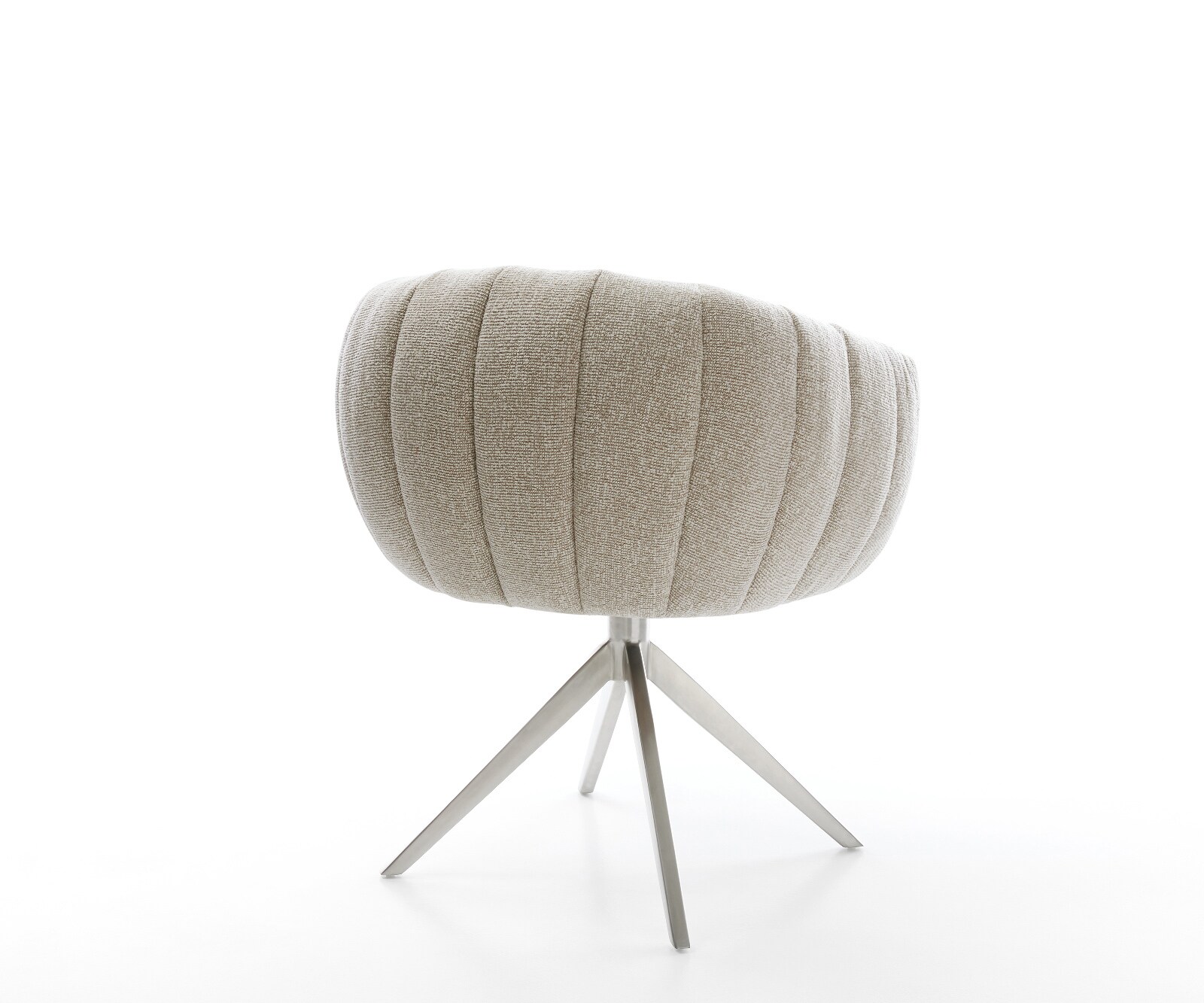 Drehstuhl Jada-Flex Webstoff Soft Beige Kreuzgestell breit Edelstahl 360° drehbar Wippfunktion Taschenfederkern 5