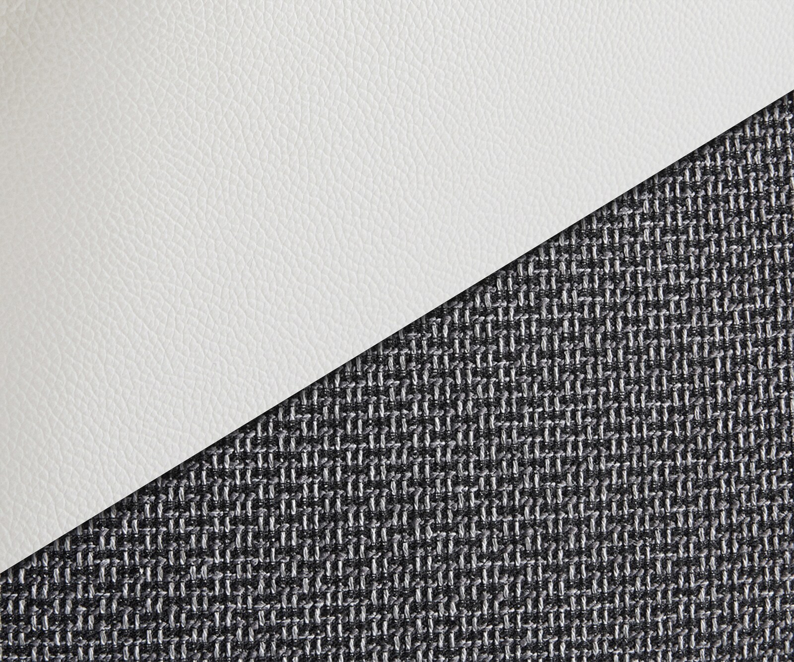 Canapé-d'angle Clovis Blanc Noir avec tabouret et accoudoirs poufs droite  3