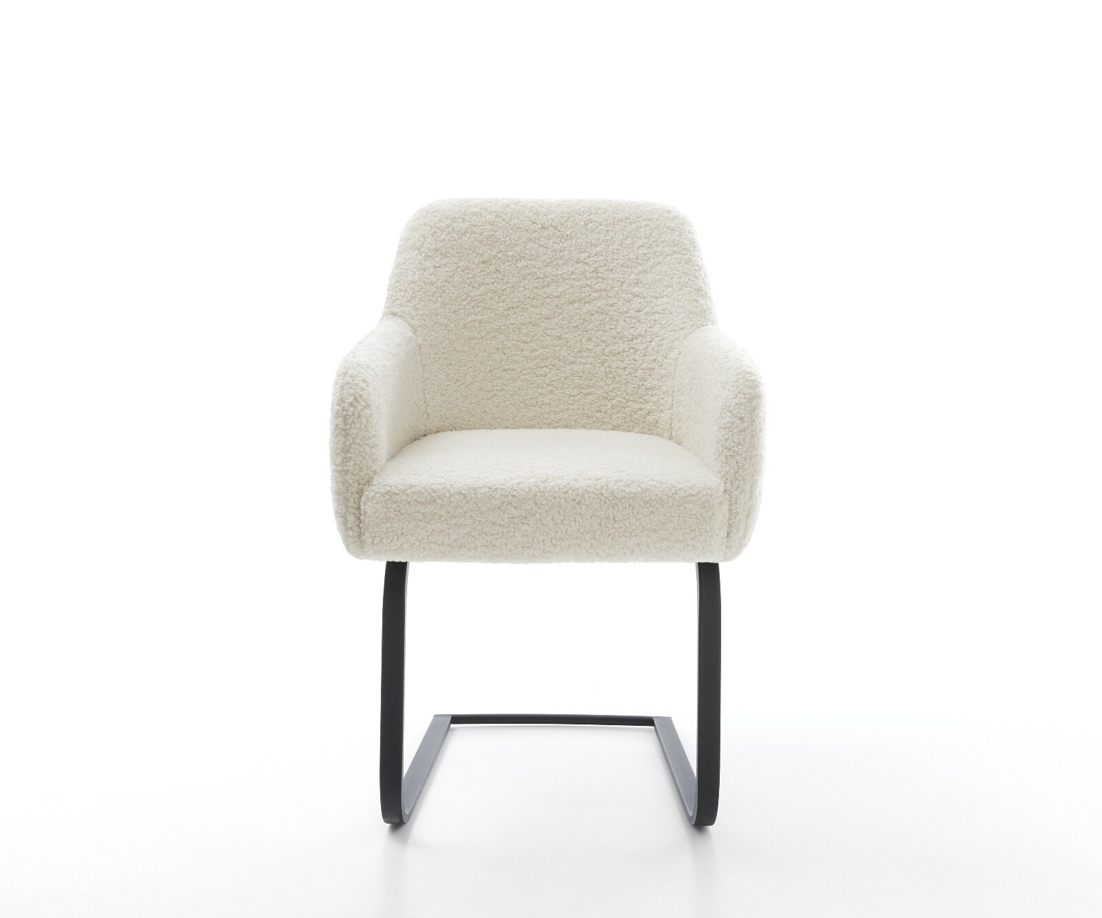 Freischwinger Greg-Flex Teddystoff Beige Freischwinger flach Schwarz Taschenfederkern 1