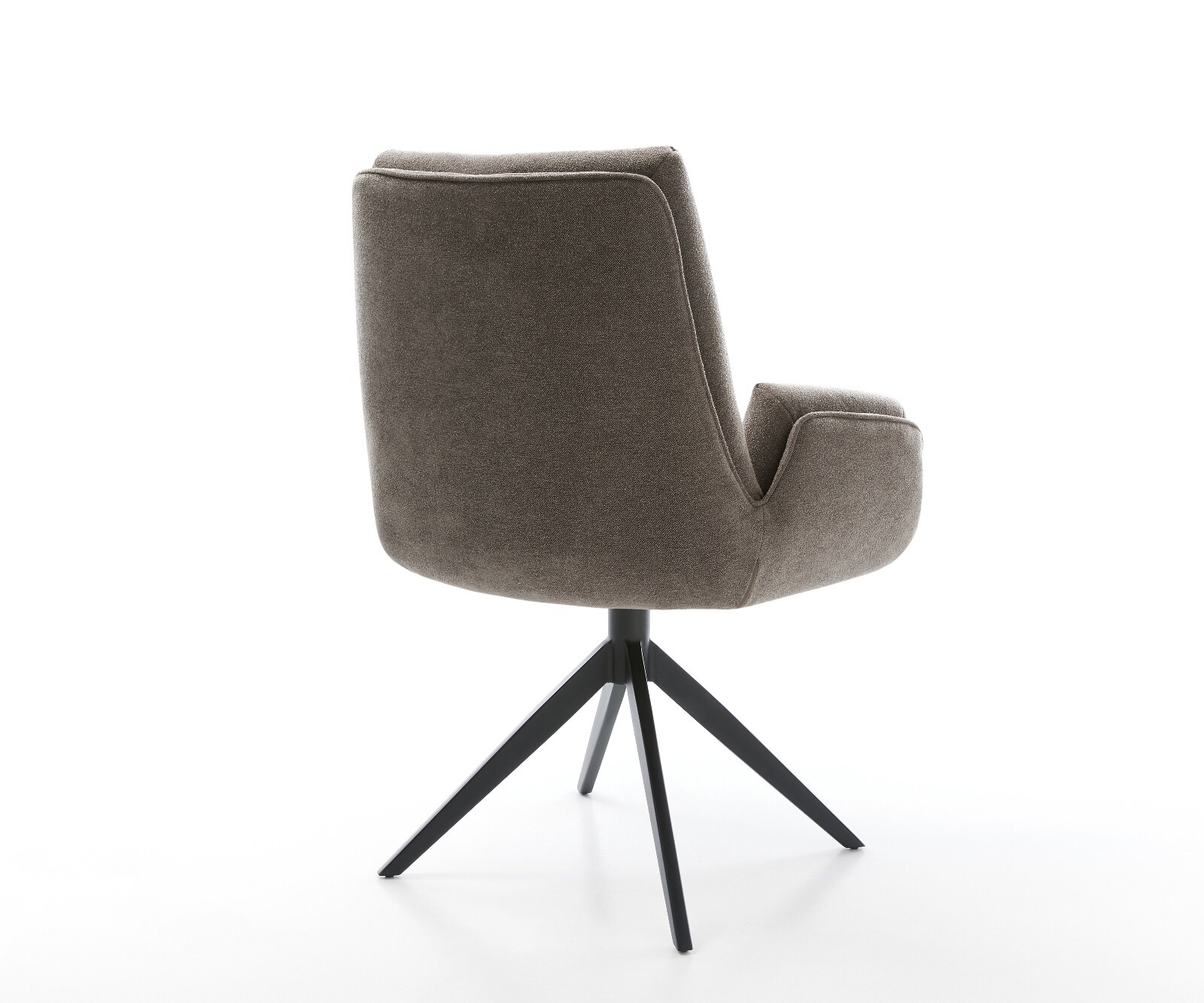 Chaise-pivotante Clea-Flex tissu structuré doux taupe pied croisé large noir pivotement sur 360° fonction bascule 4