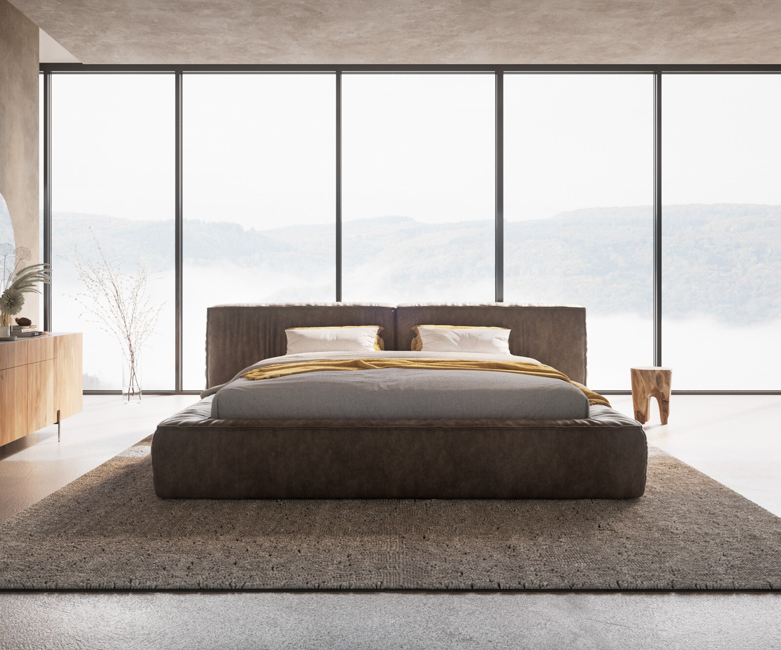 Polsterbettgestell Coperti 180x200 cm Mikrofaser Taupe Vintage 3