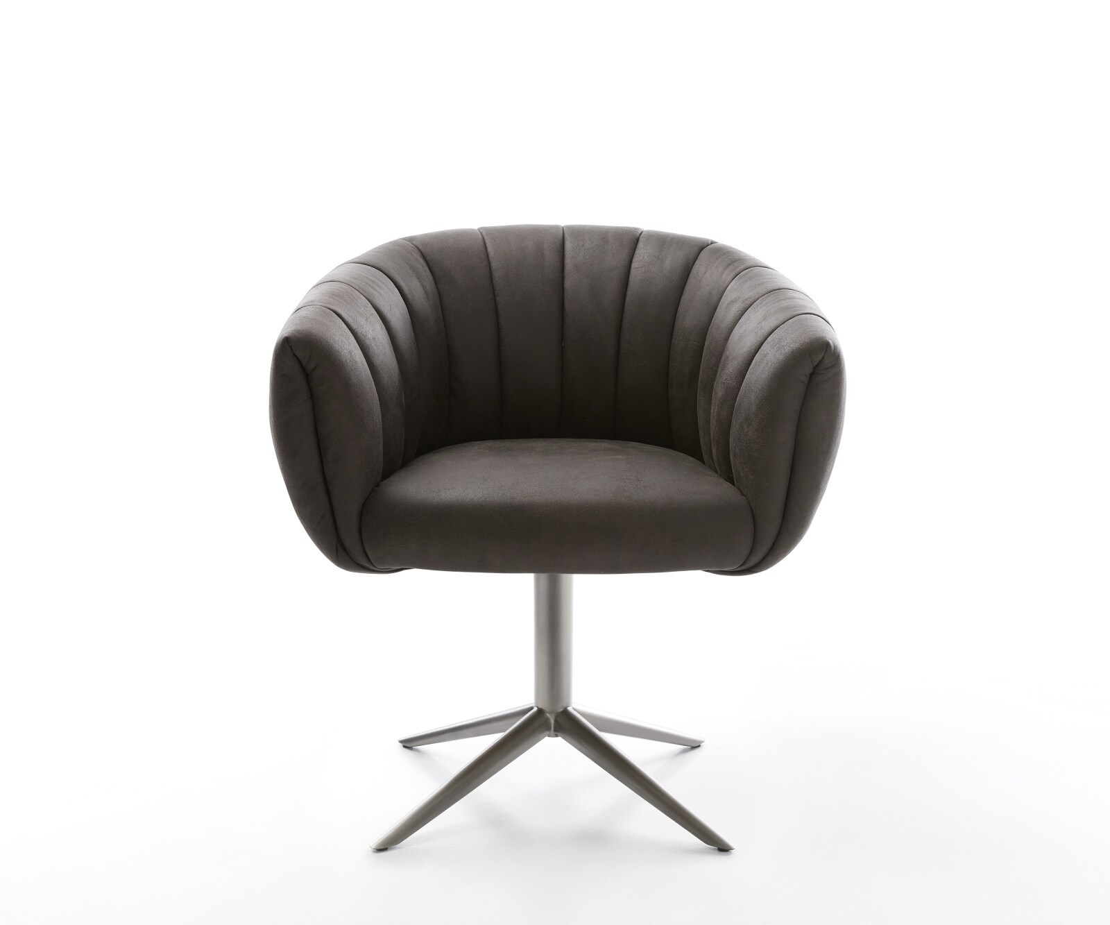 Drehstuhl Jada-Flex Mikrofaser Anthrazit Vintage Fußkreuz Graphit 360° drehbar Wippfunktion Taschenfederkern 2