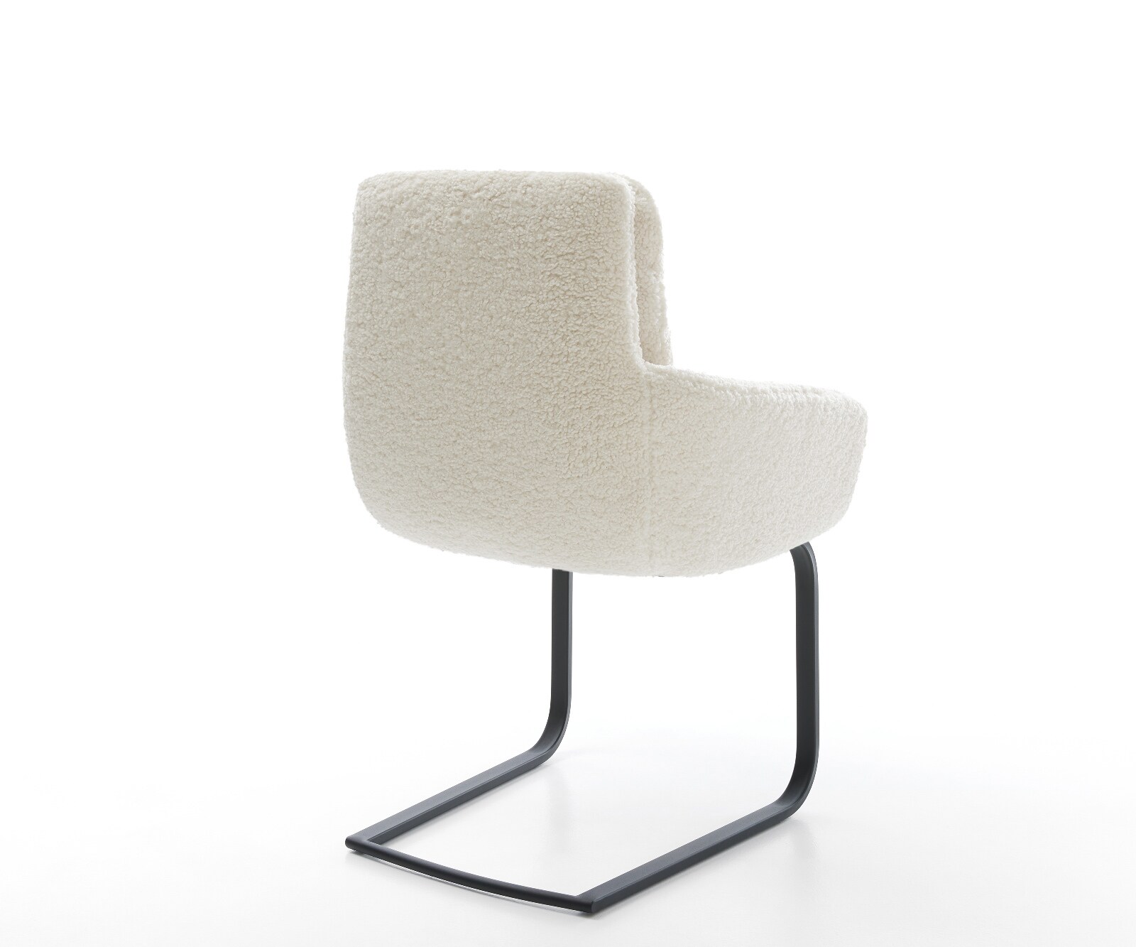 Cantilever Abelia-Flex avec accoudoirs tissu teddy beige pied cantilever plat noir 4
