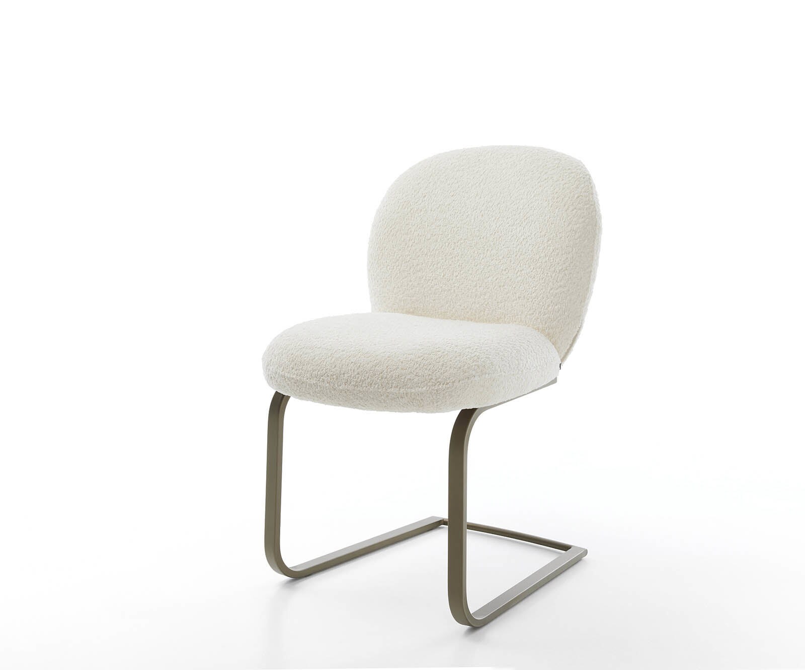 Cantilever Nube-Flex bouclé blanc pied cantilever plat aspect titane ressorts ensachés 1