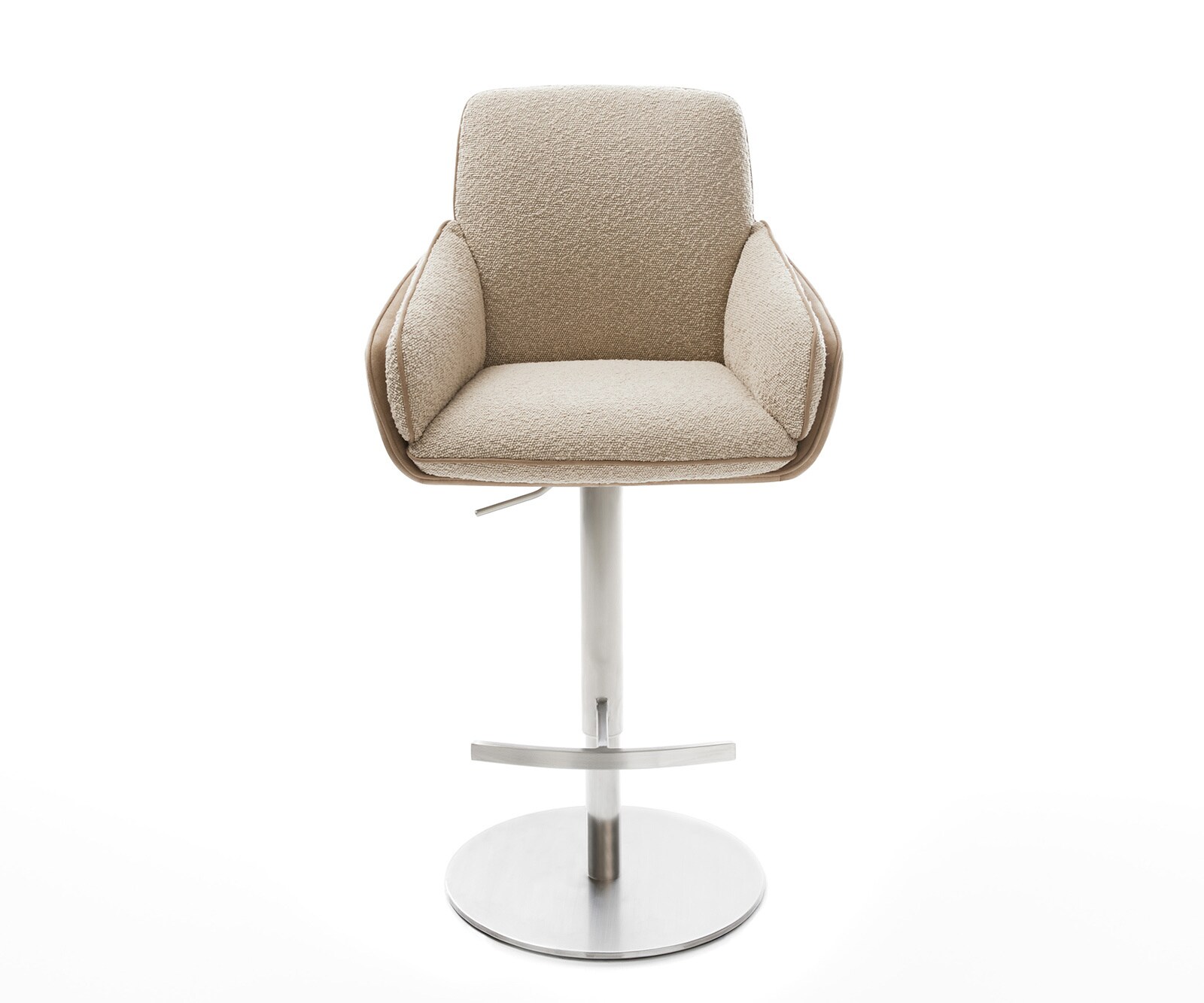 Chaise-de-bar Luan-Flex mélange de matériaux boue pied pivotant réglable en hauteur acier inoxydable pivotant ressorts ensachés 2