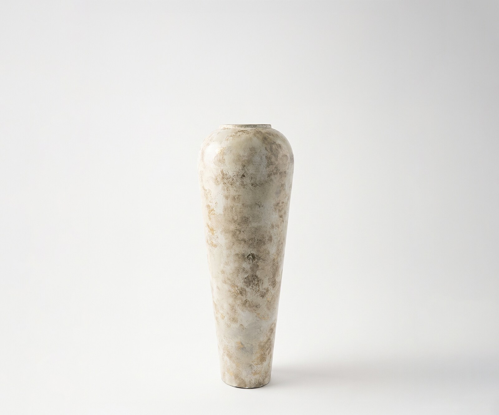 Vase Tavera l24 x P24 x H70 cm Métal Alabaster Gold Fait main
