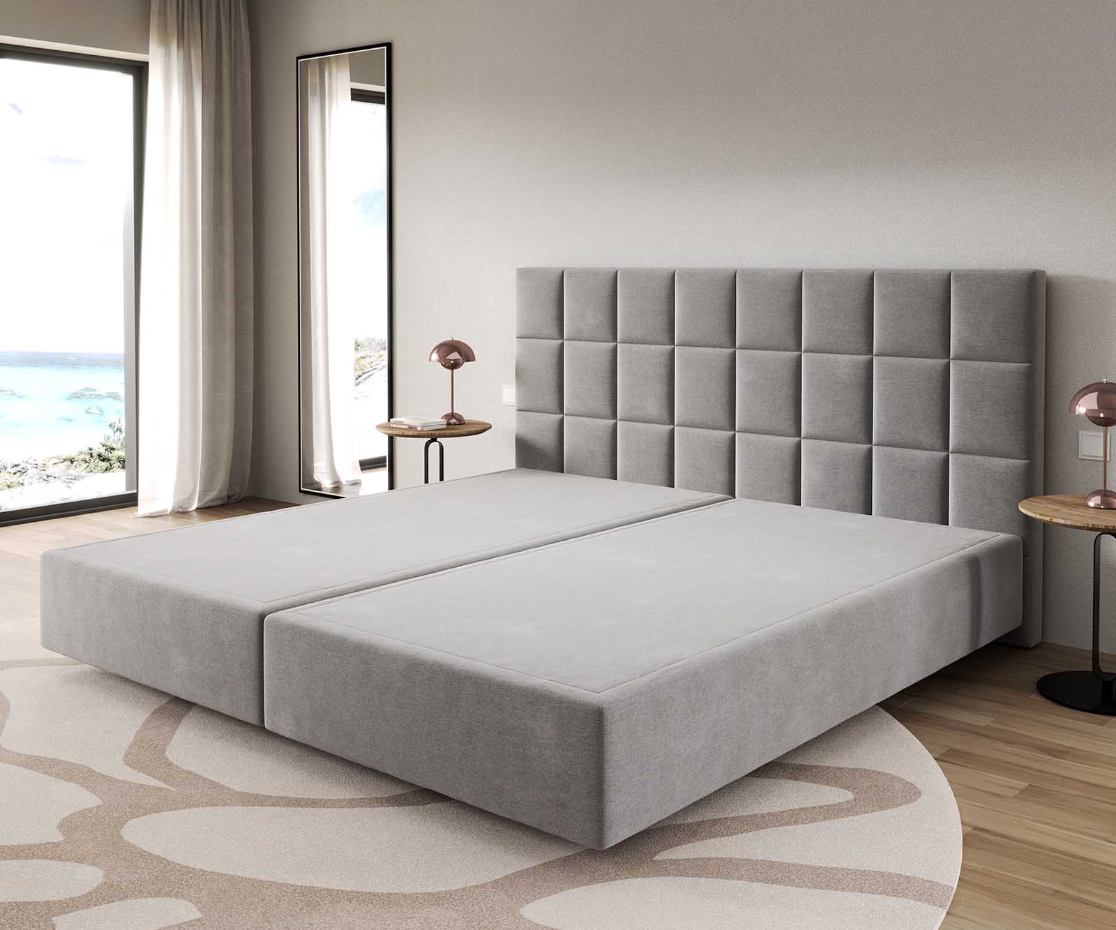 Cadre-à-sommier-tapissier Dream-Fine microfibre gris 200x200 cm