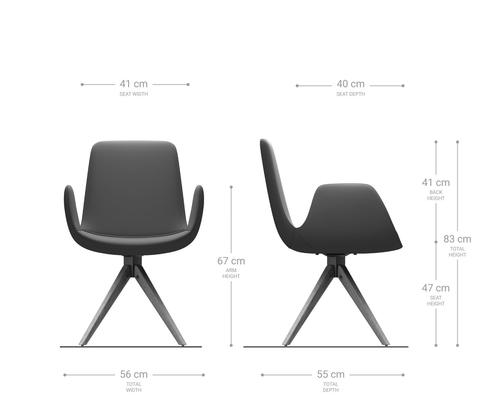 Chaise-de-salle-à-manger Ilia-Flex avec accoudoirs velours gris pied en bois conique naturel 5 Chaise-de-salle-à-manger Ilia-Flex avec accoudoirs velours gris pied en bois conique naturel 5