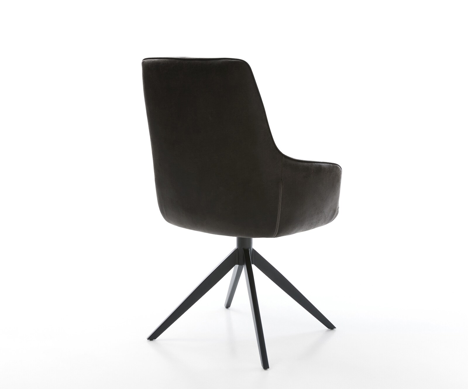 Chaise-pivotante Zelia-Flex avec accoudoirs microfibre antracite vintage pied croisé large noir pivotement sur 360° fonction bascule ressorts ensachés 5