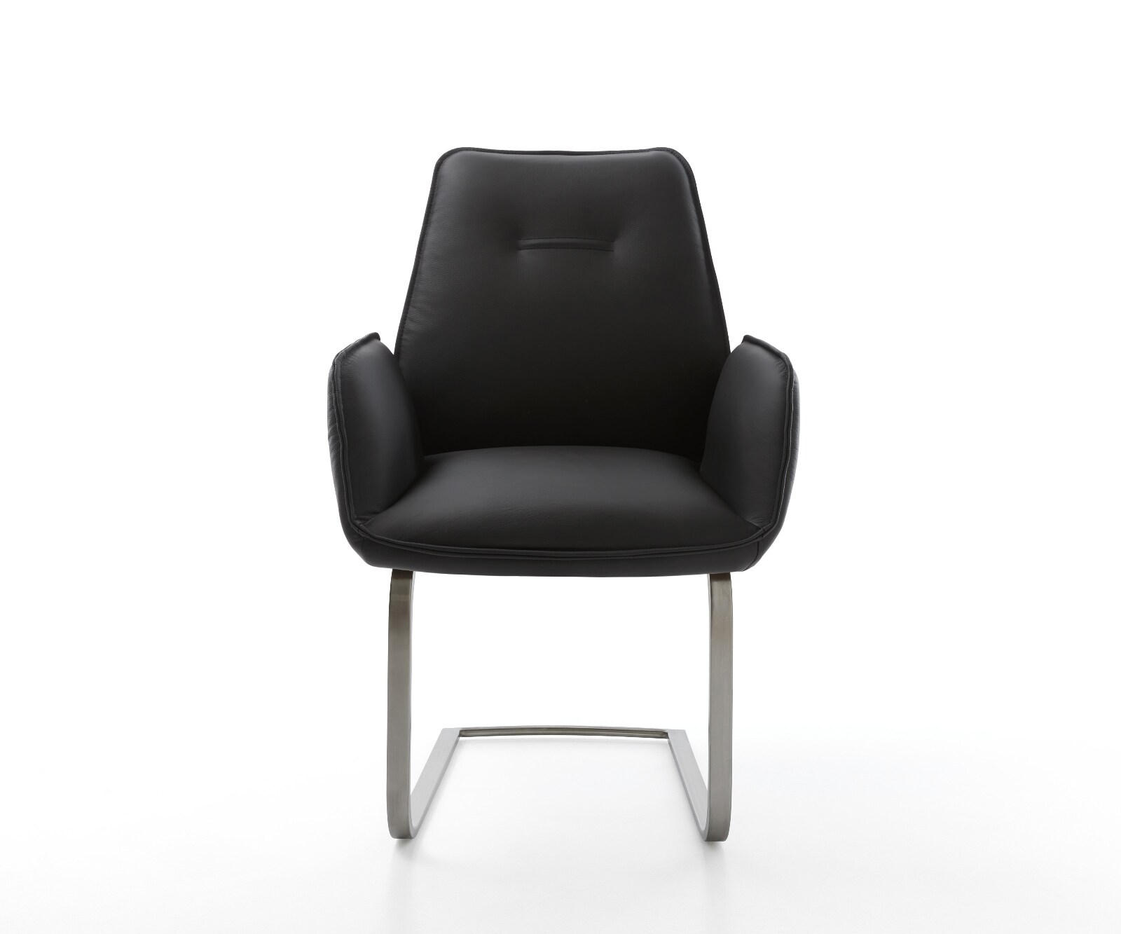 Cantilever Zoa-Flex cuir de vache noir pied cantilever plat grafiete 2