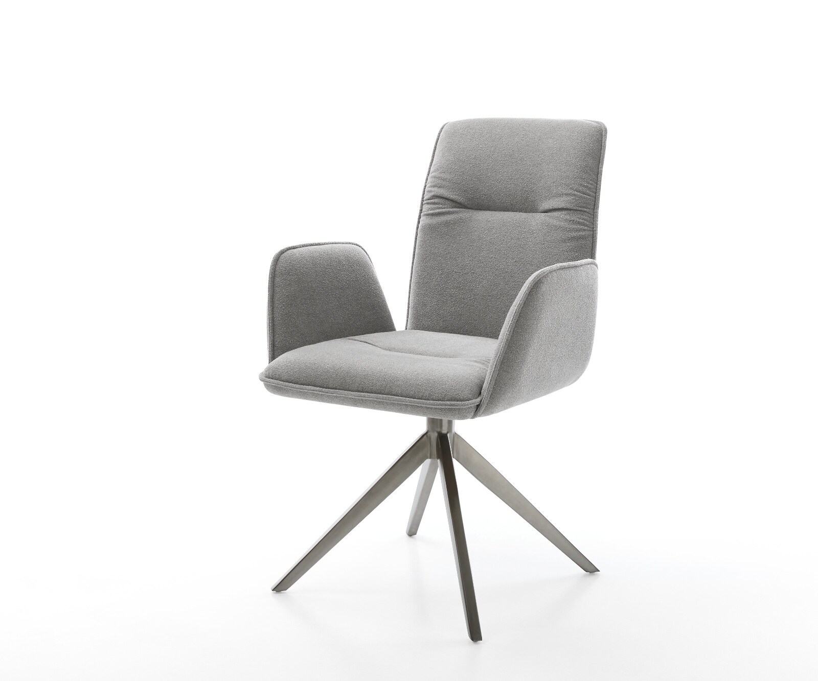 Drehstuhl Vinja-Flex Strukturstoff Soft Grau Kreuzgestell breit Graphit 360° drehbar Wippfunktion