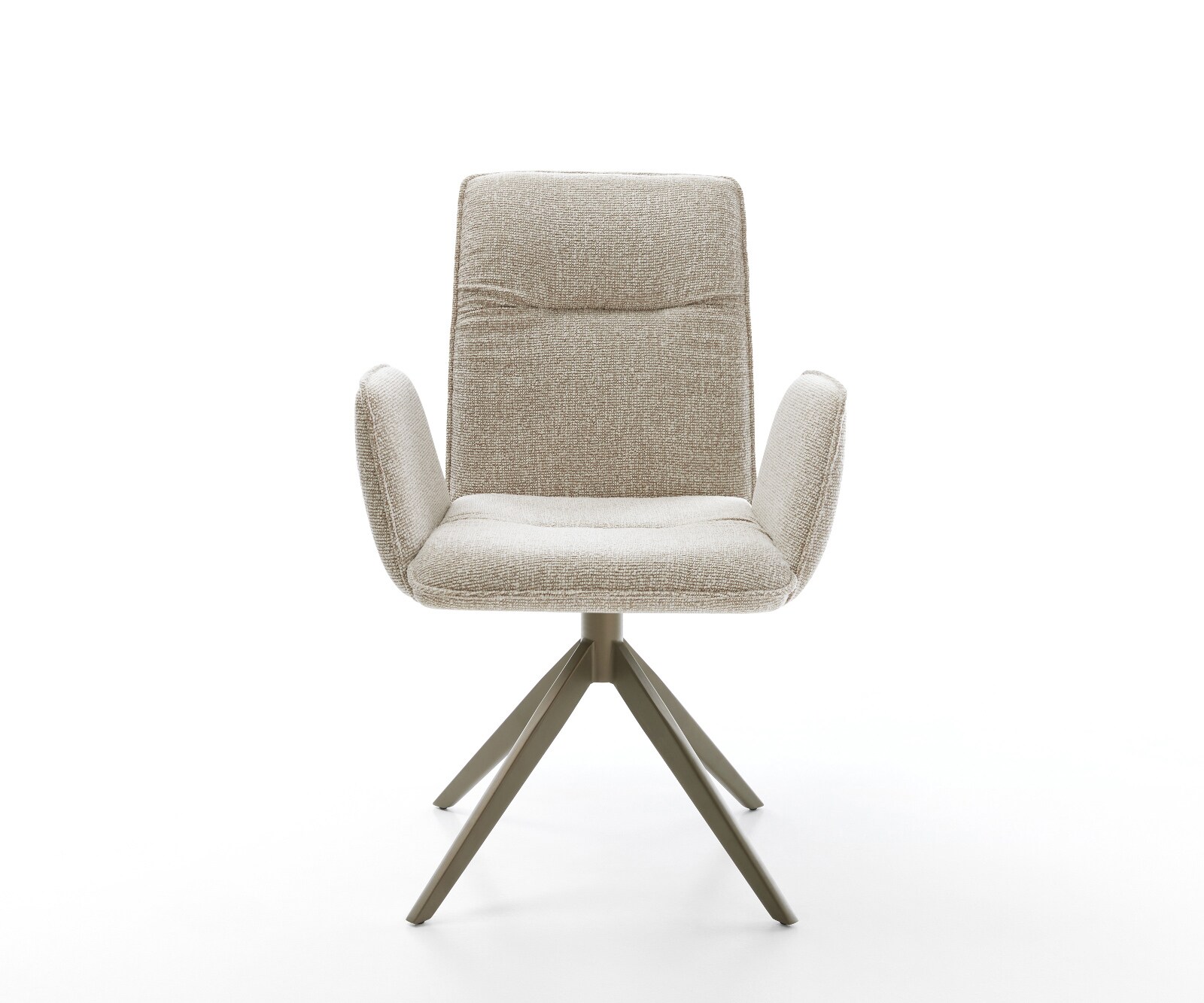 Drehstuhl Vinja-Flex Webstoff Soft Beige Kreuzgestell breit Effektfinish Titan 360° drehbar Wippfunktion 1