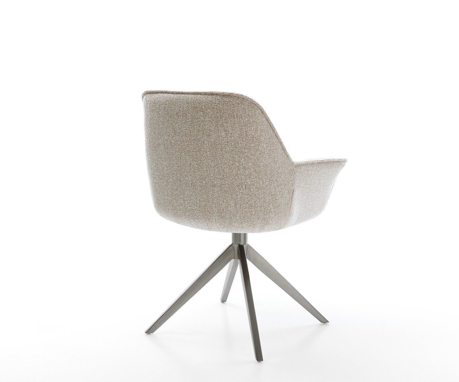 Chaise-pivotante Keila-Flex avec accoudoirs tissu tissé doux beige pied croisé large grafiete pivotement sur 360° fonction bascule 5