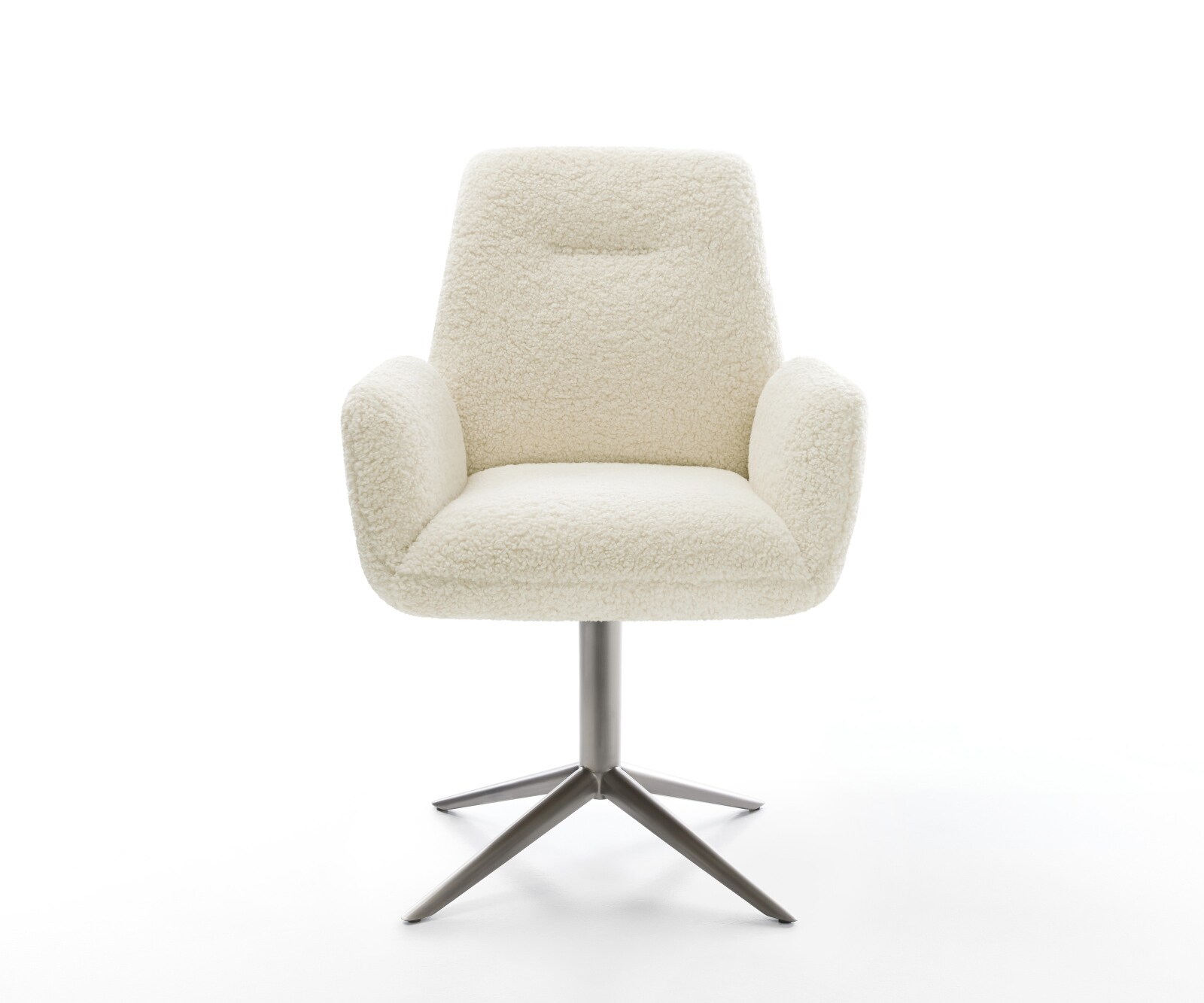 Chaise-pivotante Zoa-Flex tissu teddy beige pied de chaise 4 branches grafiete pivotement sur 360° fonction bascule resorts ensachés 1