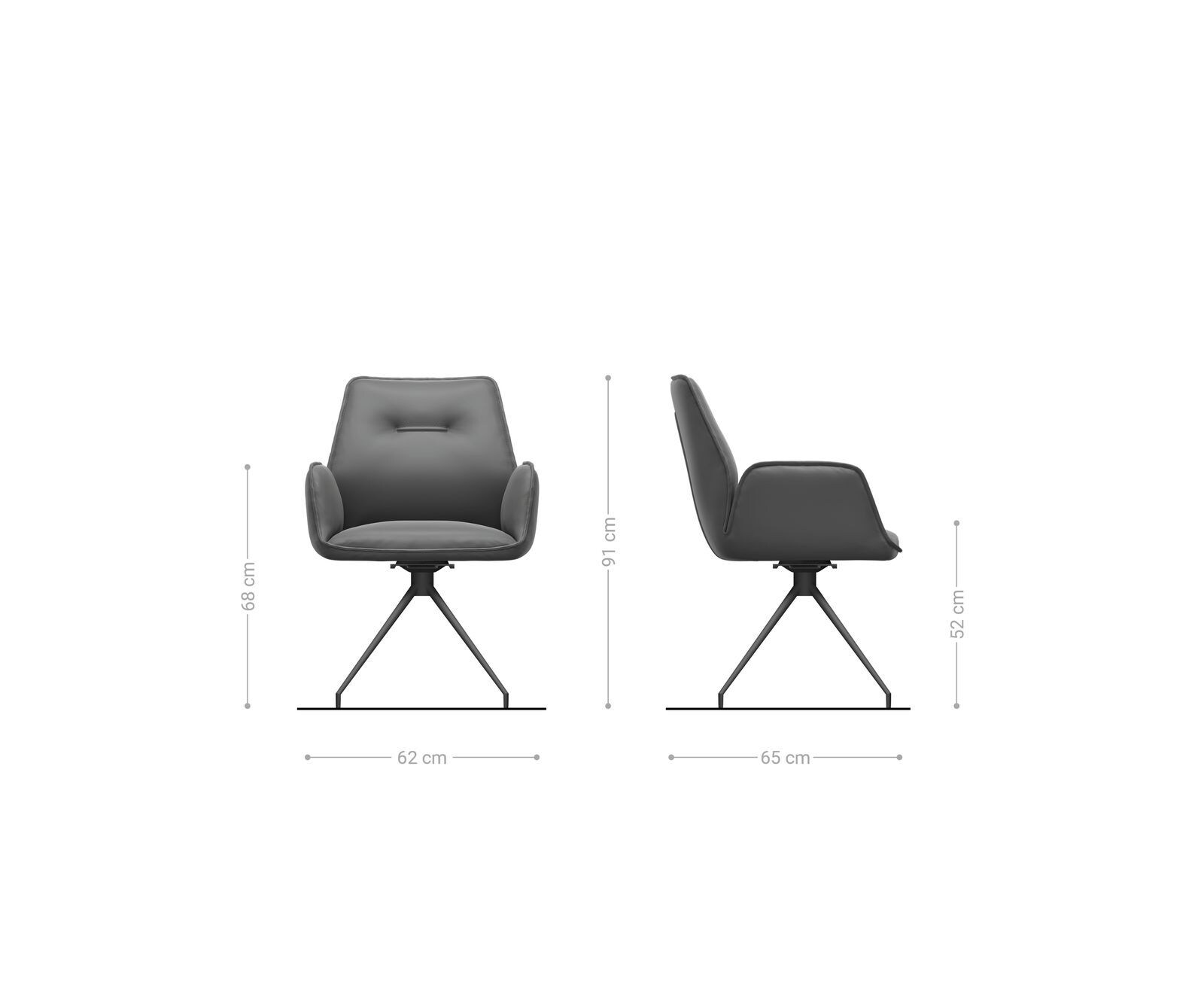 Chaise-pivotante Zoa-Flex tissu mixte couleur boue pied croisé conique acier inoxydable brossé pivotement sur 180° ressorts ensachés 5