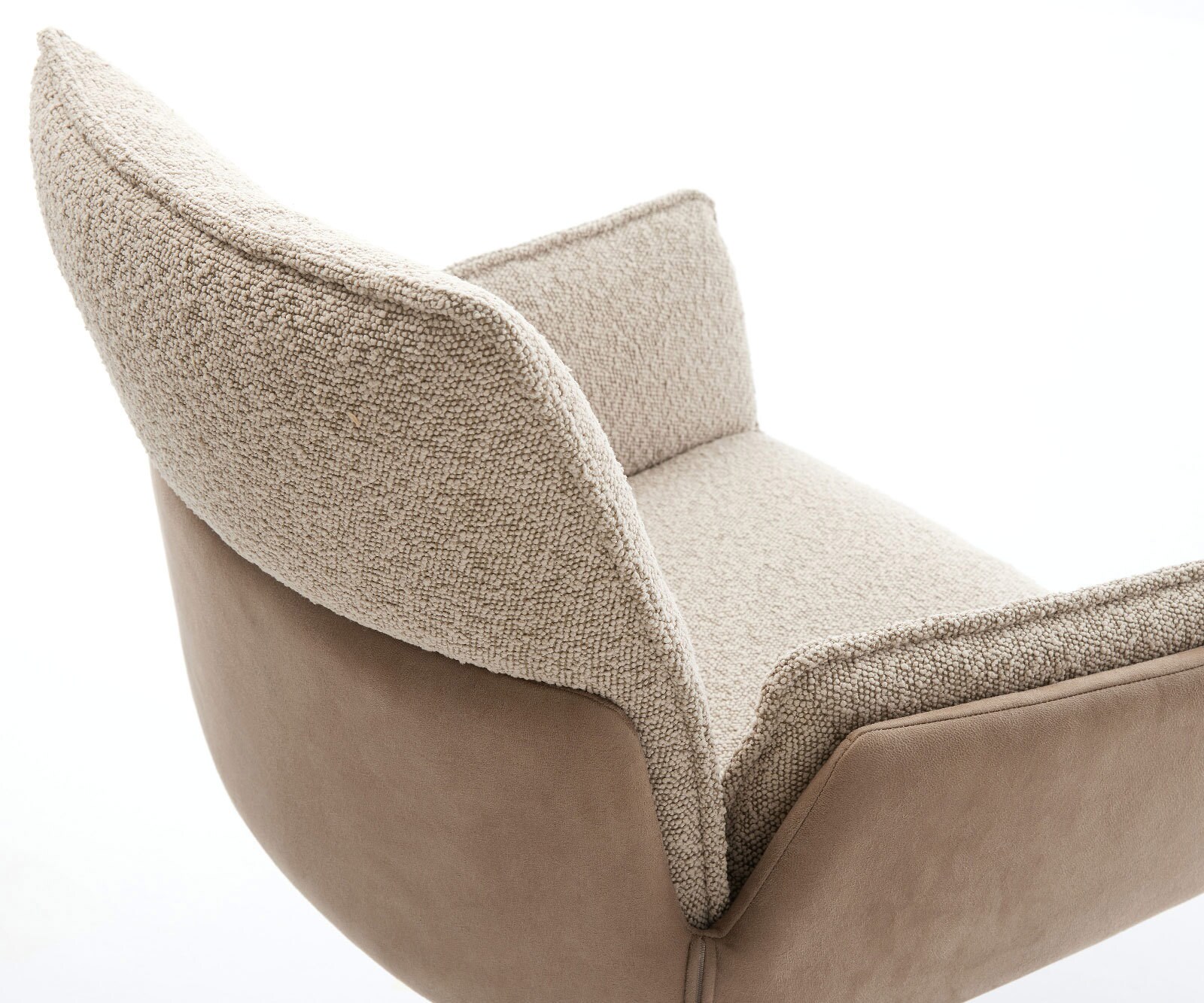 Chaise-pivotante Nela-Flex tissu mixte couleur boue pied croisé large grafiete pivotement sur 360° fonction bascule 3