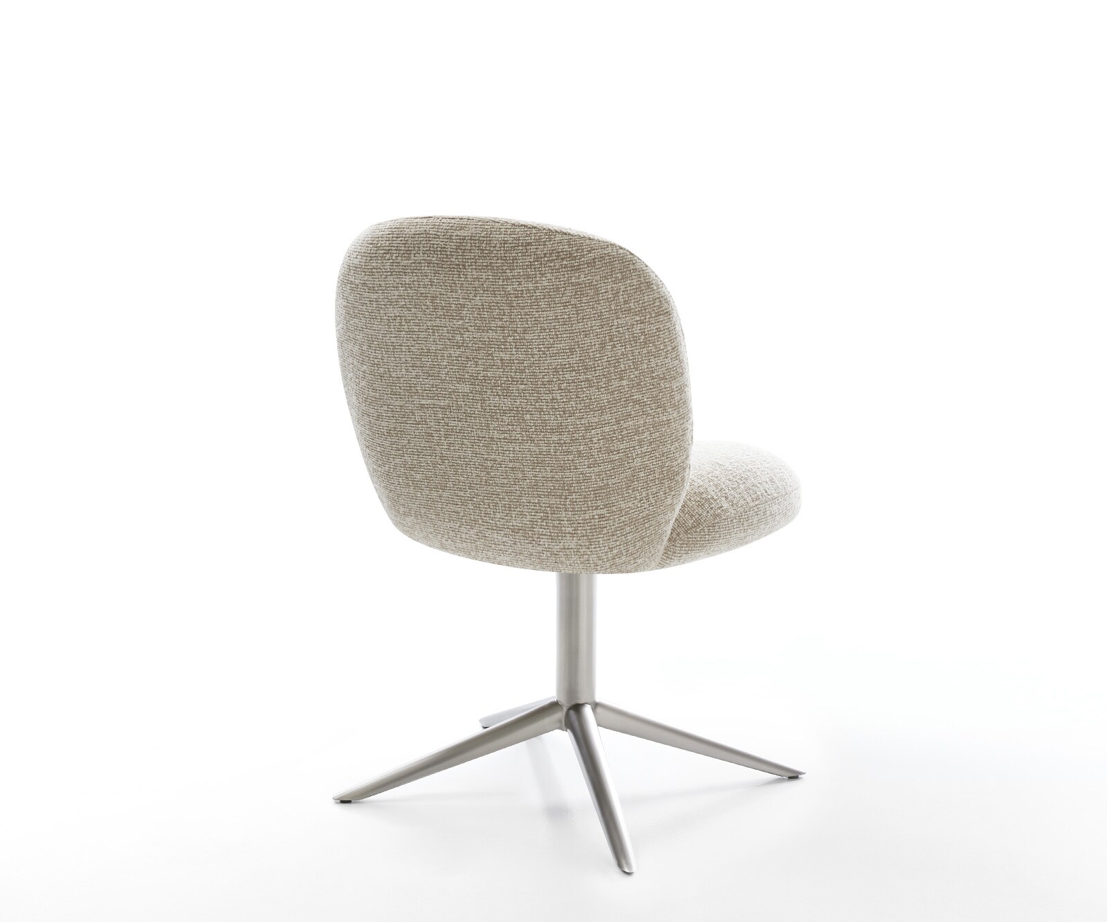 Drehstuhl Nube-Flex Webstoff Soft Beige Fußkreuz Edelstahl 360° drehbar Wippfunktion Taschenfederkern 5