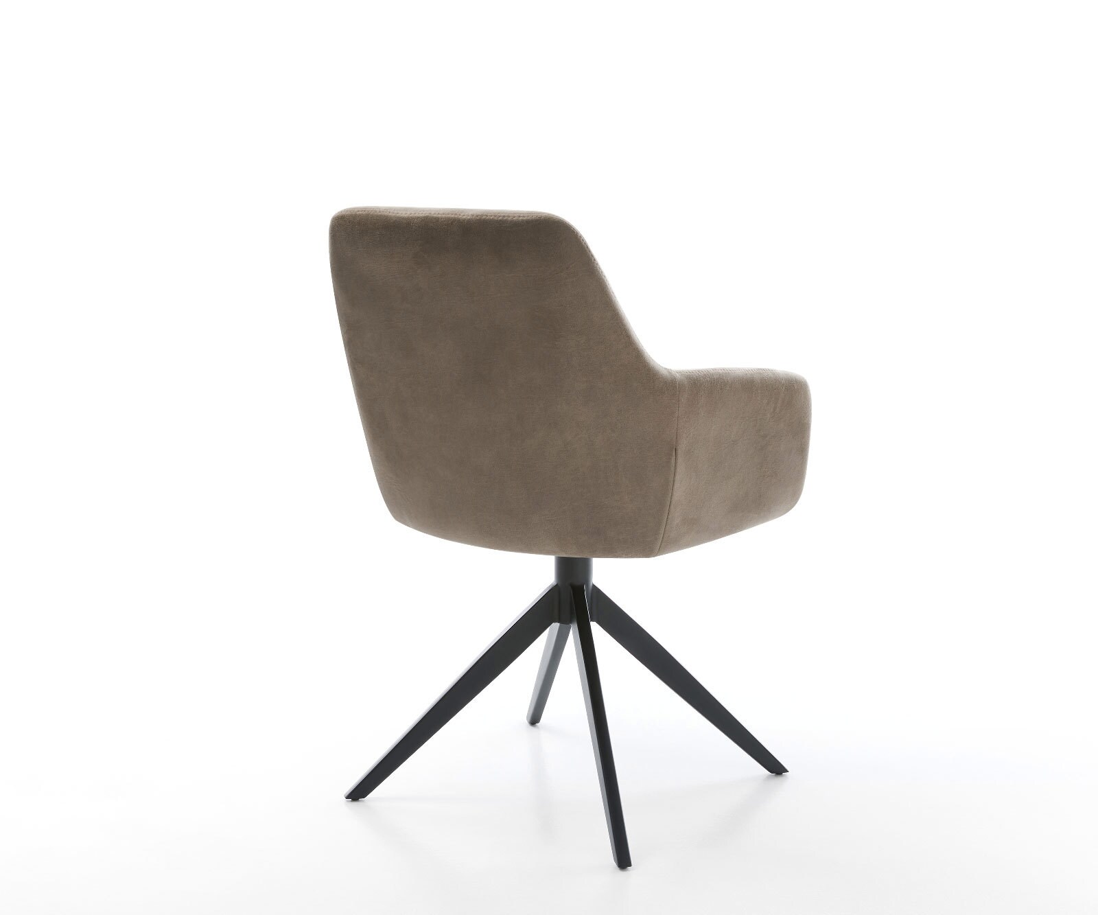 Drehstuhl Pejo-Flex Mikrofaser Taupe Vintage Kreuzgestell breit Schwarz 360° drehbar Wippfunktion Taschenfederkern 4