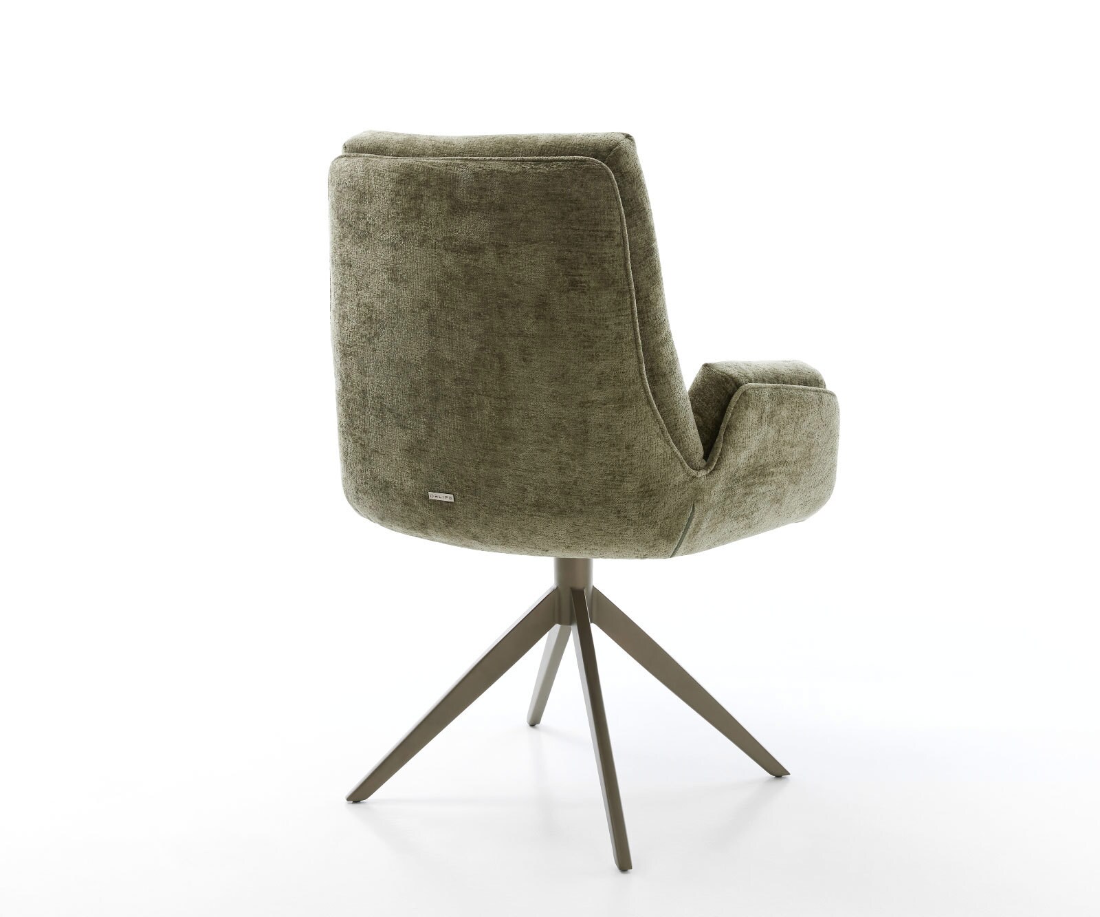 Drehstuhl Clea-Flex Chenille Olive Kreuzgestell breit Effektfinish Titan 360° drehbar 4