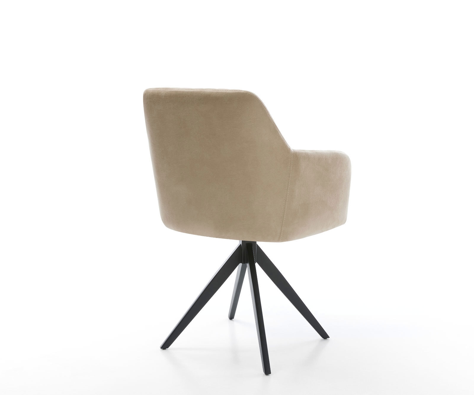 Esszimmerstuhl Greg-Flex Mikrofaser Beige Vintage Kreuzgestell kantig Schwarz Taschenfederkern 4 Esszimmerstuhl Greg-Flex Mikrofaser Beige Vintage Kreuzgestell kantig Schwarz Taschenfederkern 4