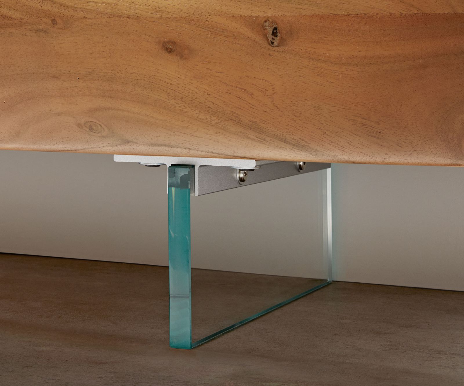 Fuß Schwebeoptik 15 cm Glas für Kastenmöbel der Tiefe 35 cm (2er Set) 1