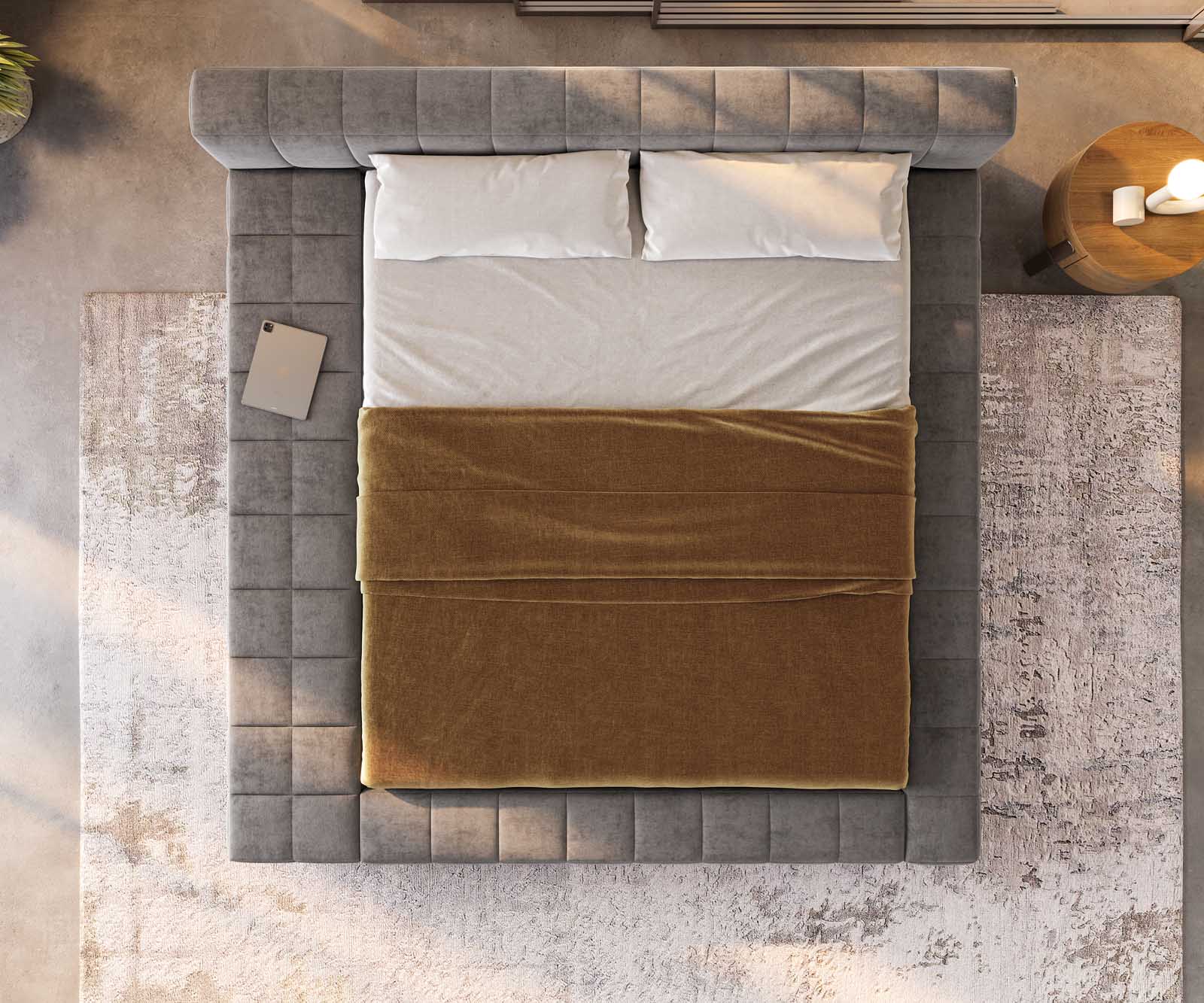 Polsterbettgestell Espazio 180x200 cm Mikrofaser Grau mit Stauraum 5