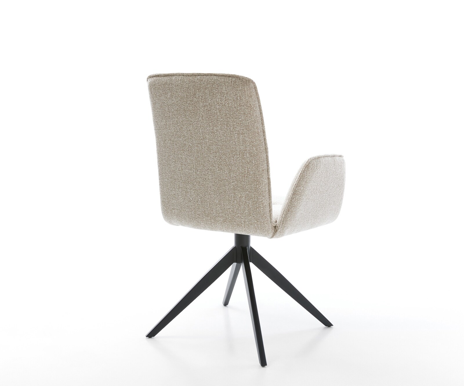 Chaise-pivotante Vinja-Flex tissu tissé doux beige pied croisé large noir pivotement sur 360° fonction bascule 4